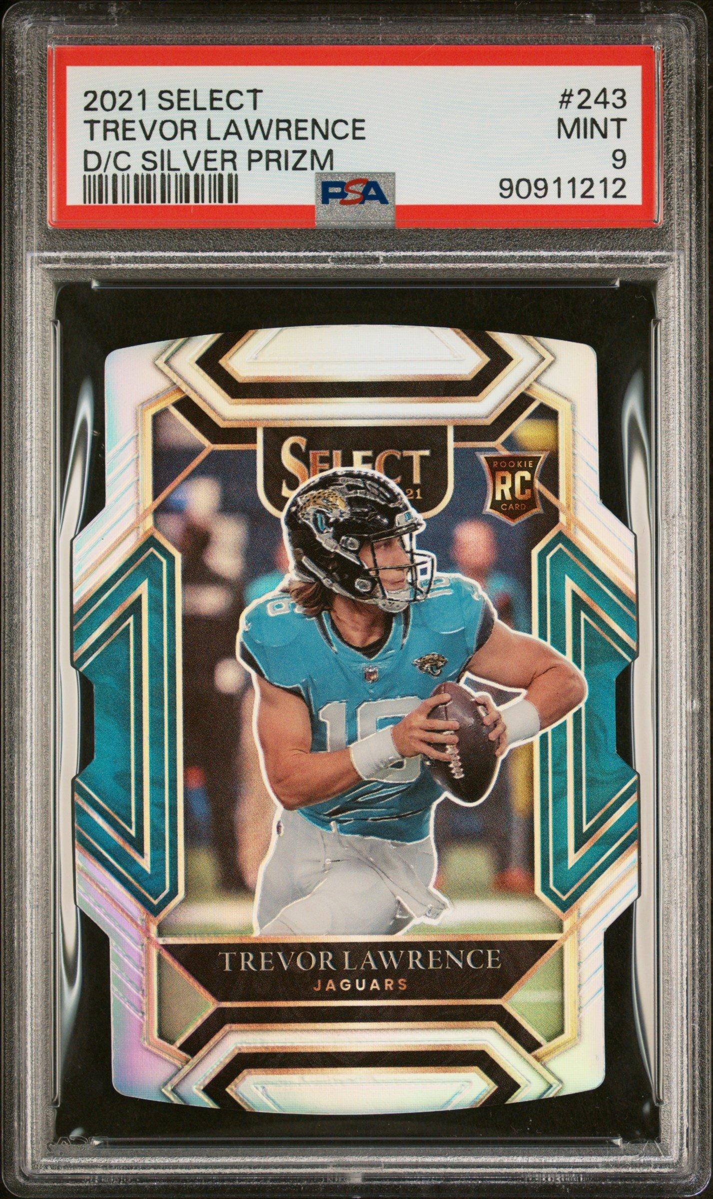 2021 Panini Select 243 Trevor Lawrence Die-cut Silver Prizm PSA 9
