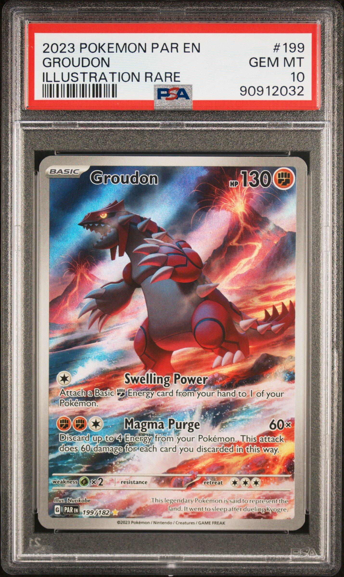 2023 Pokemon Par En-paradox Rift 199 Groudon Illustration Rare PSA