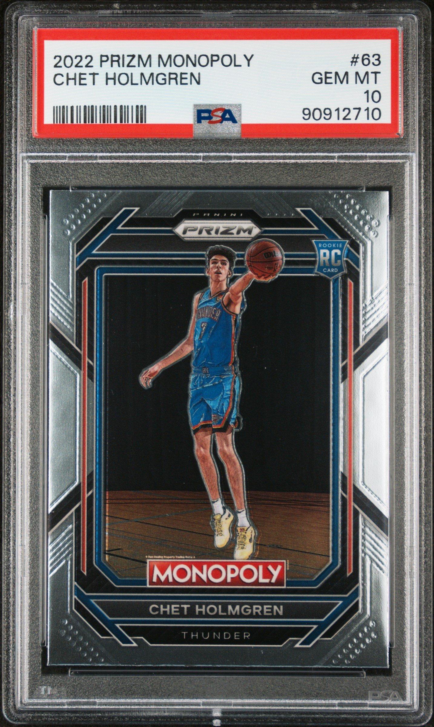 2022 Panini Prizm Monopoly 63 Chet Holmgren PSA 10 Graded Card