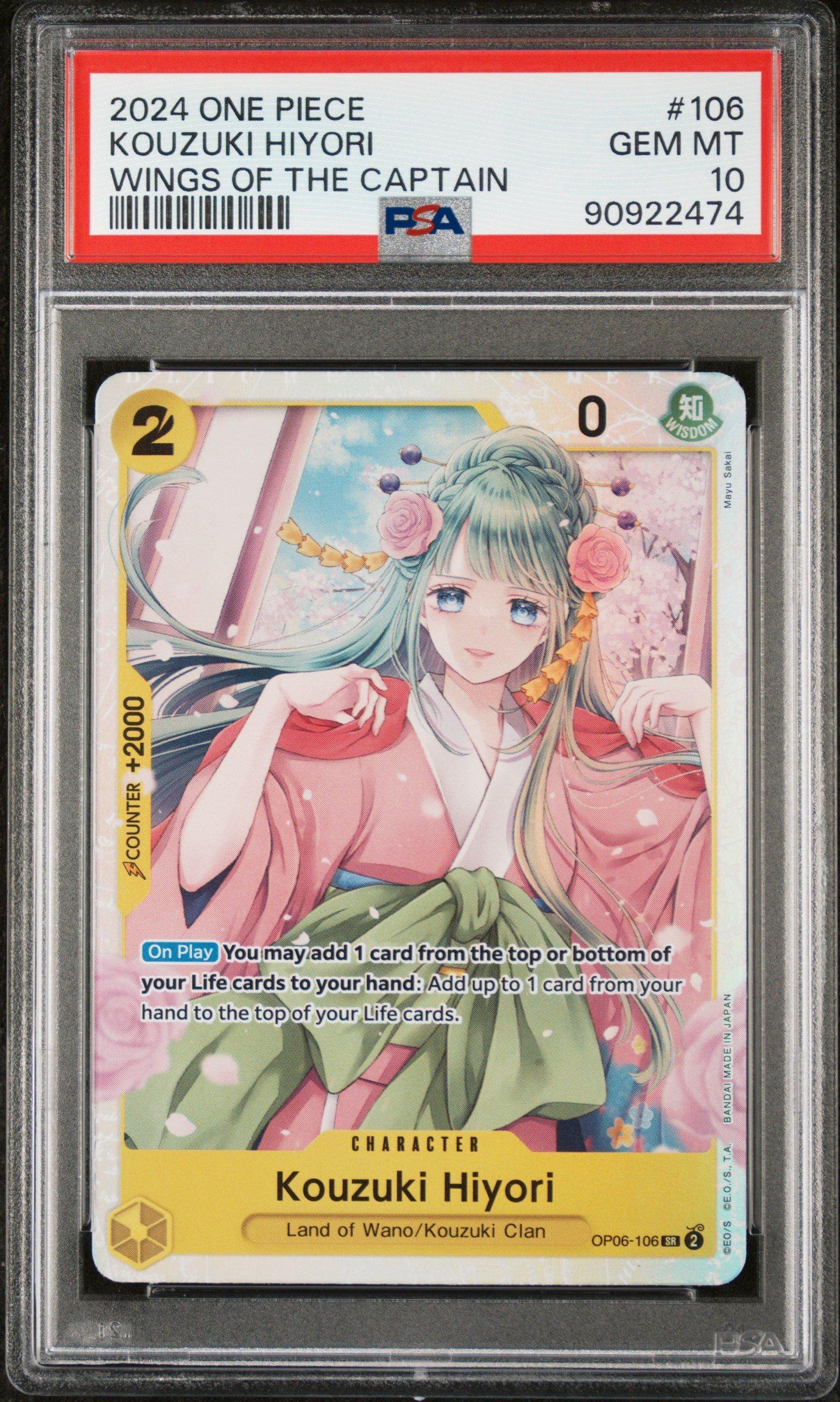 2024 One Piece Op06-wings Of The Captain 106 Kozuki Hiyori PSA 10
