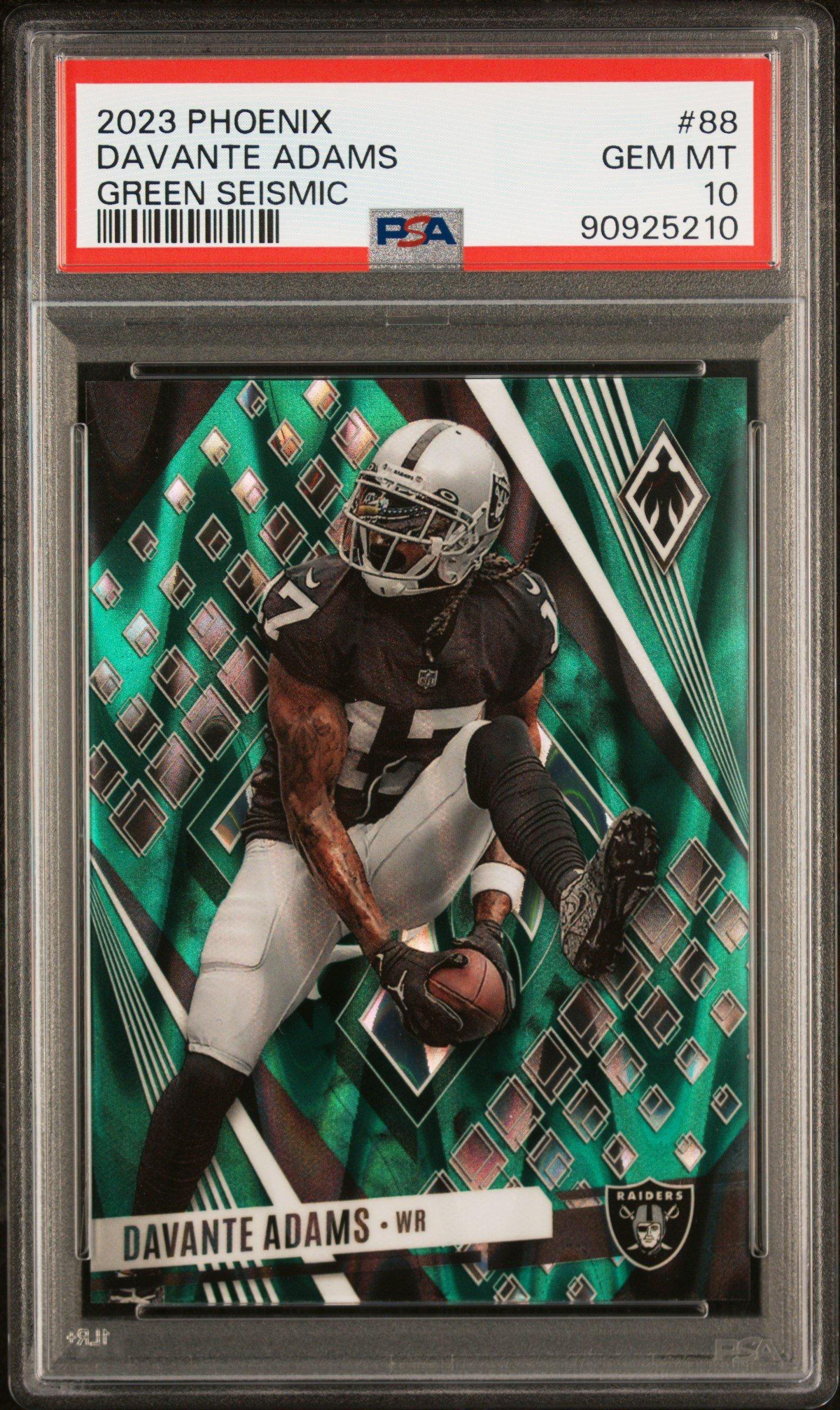 2023 Panini Phoenix 88 Davante Adams Green Seismic PSA 10