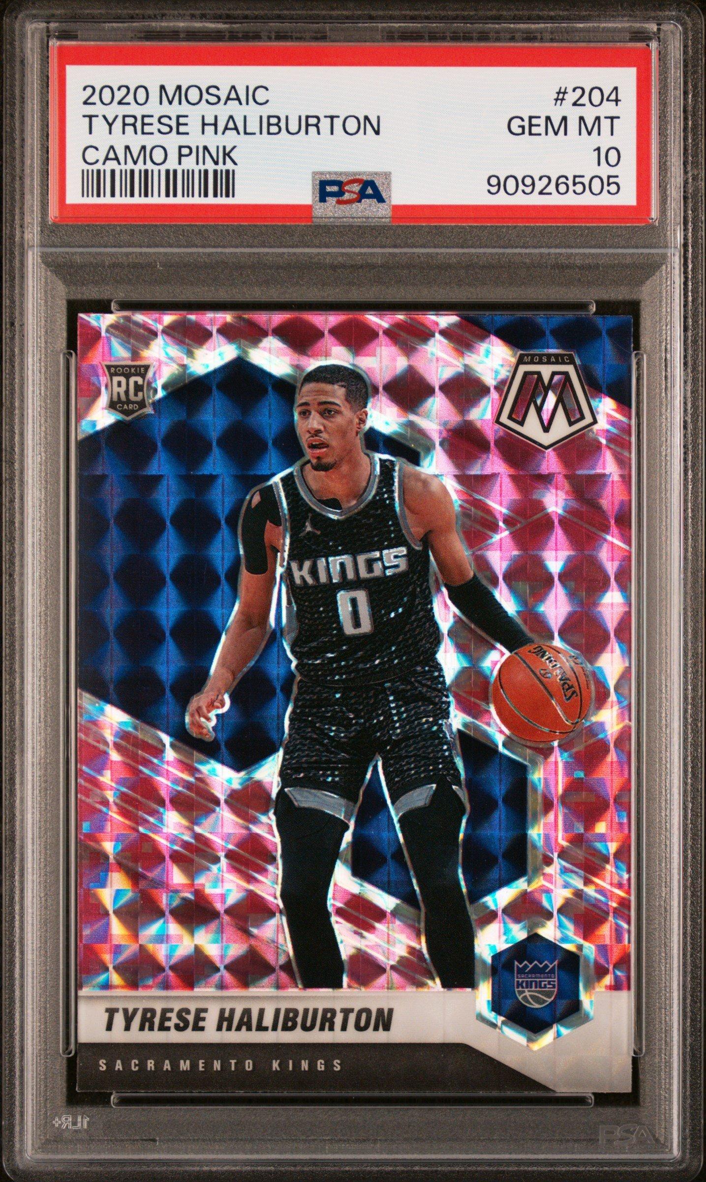 2020 Panini Mosaic 204 Tyrese Haliburton Camo Pink PSA 10
