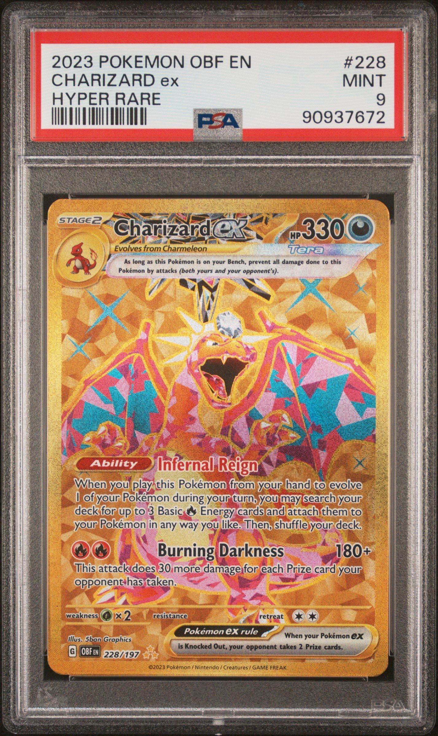 2023 Pokemon Obf En-obsidian Flames 228 Charizard Ex Hyper Rare PSA 9  Graded Card | GameStop