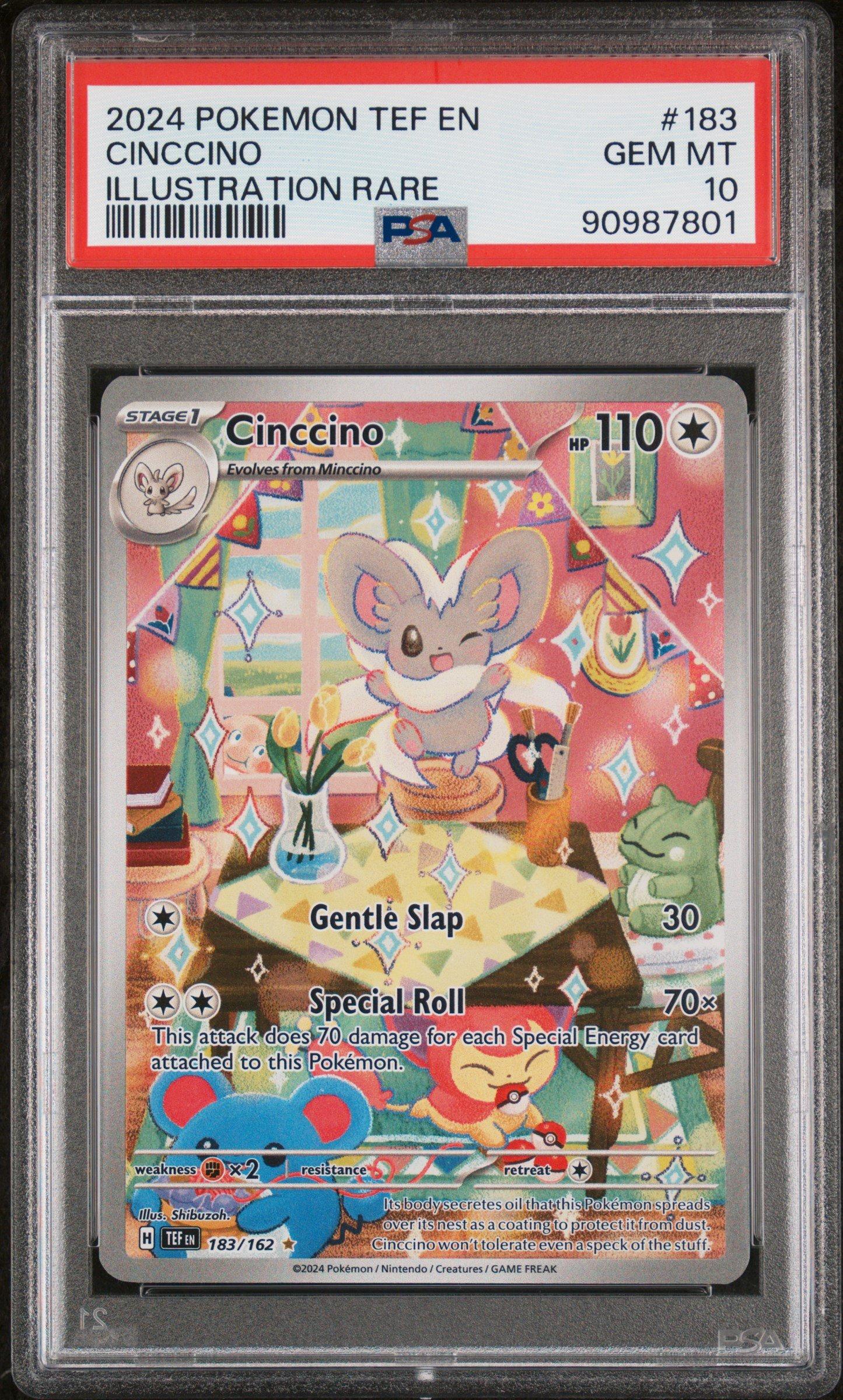 2024 Pokemon Tef En-temporal Forces 183 Cinccino Illustration Rare
