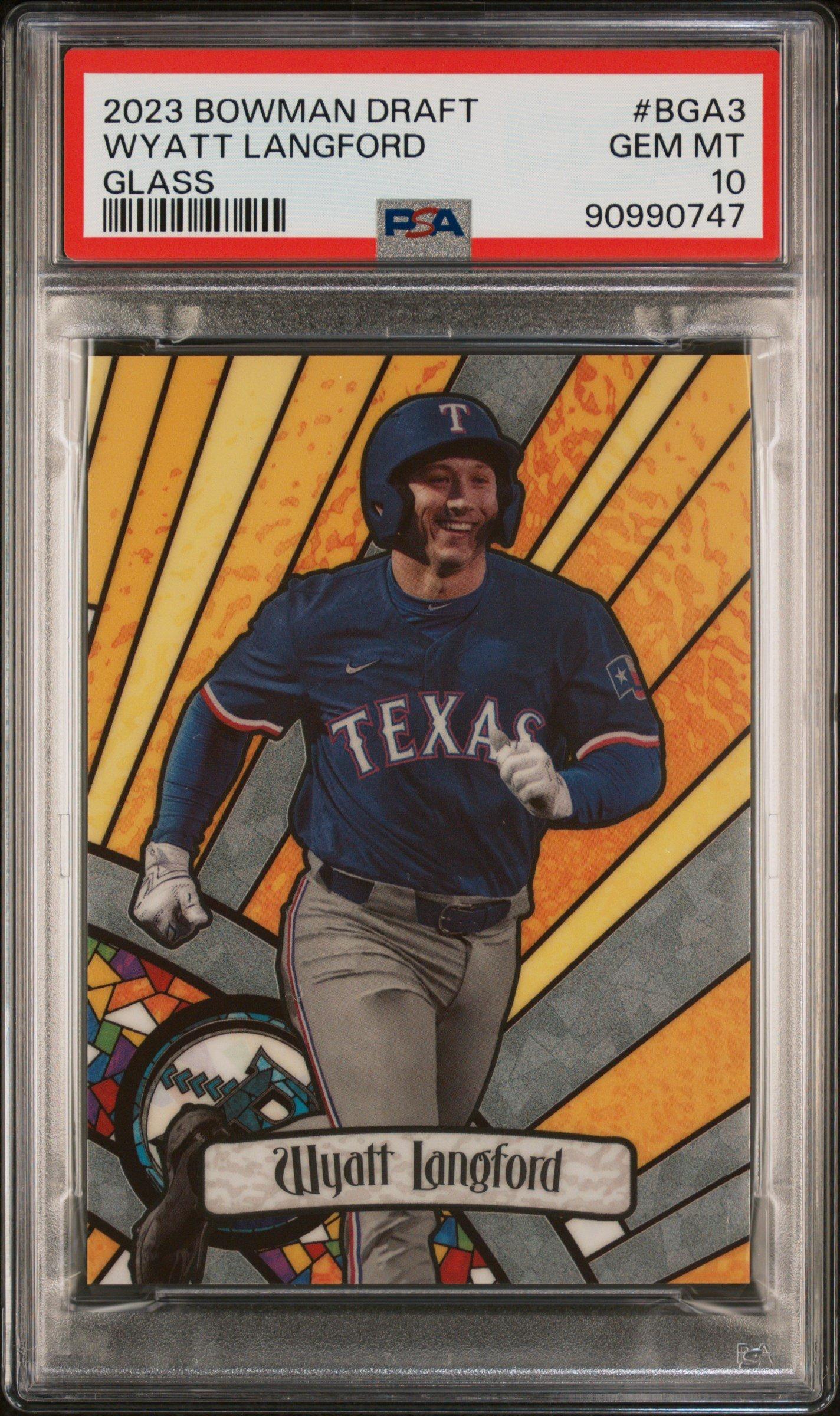 2023 Bowman Draft Bowman Glass Bga3 Wyatt Langford PSA 10 Graded 