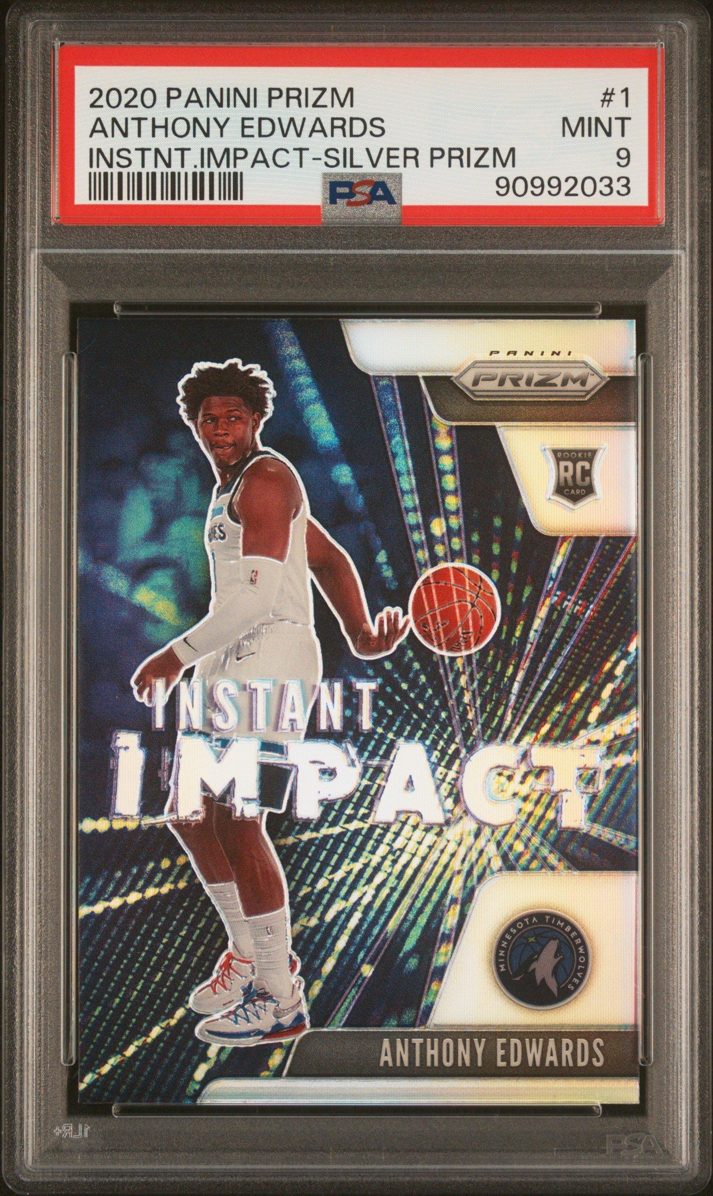 2020 Panini Prizm Instant Impact 1 Anthony Edwards Silver Prizm 