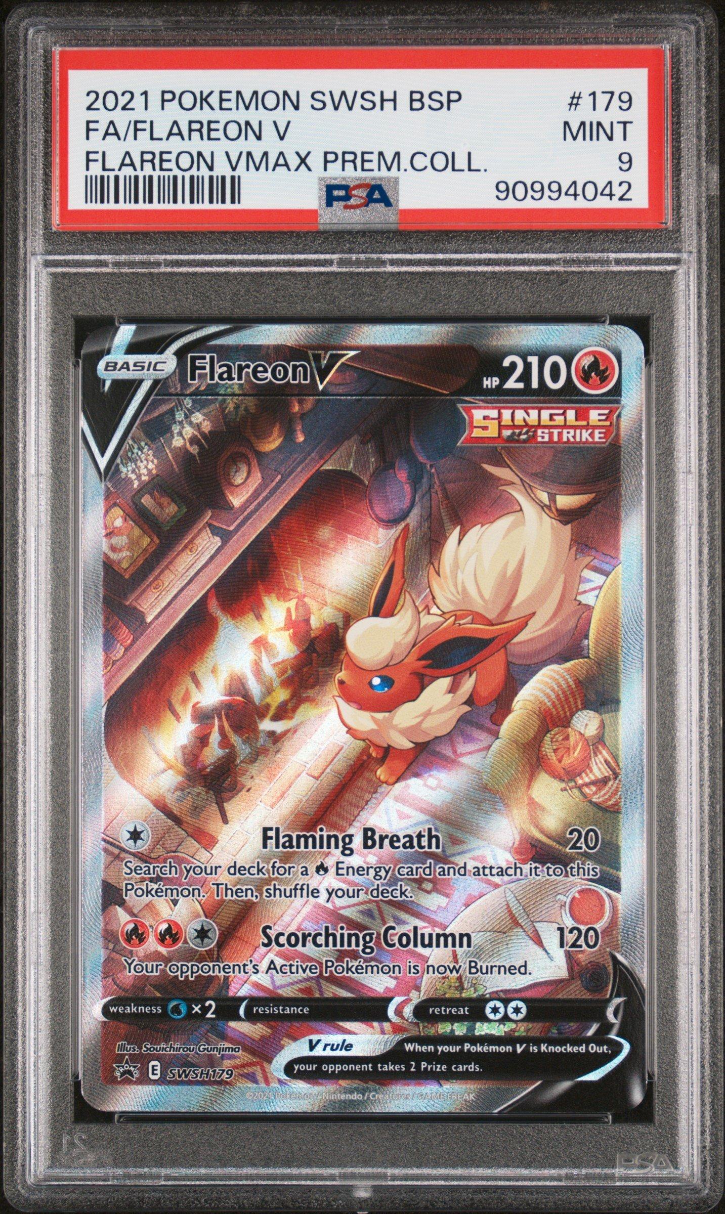 2021 Pokemon Swsh Black Star Promo 179 Fa/flareon V PSA 9