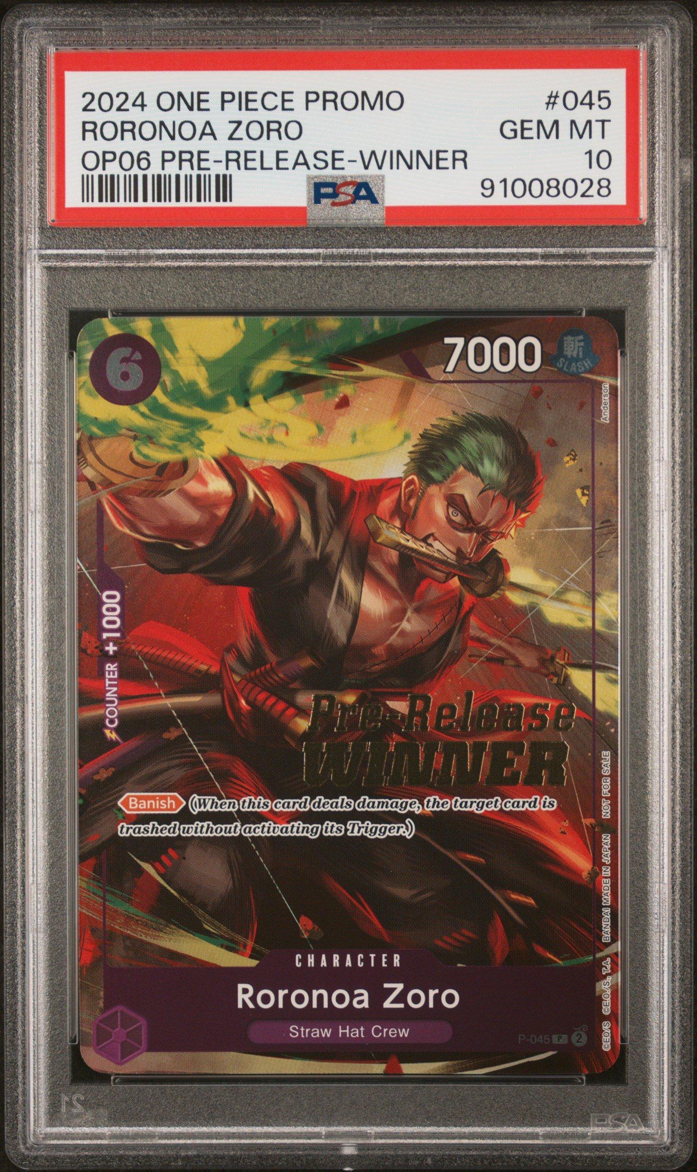 2024 One Piece Promos 045 Roronoa Zoro Wings Of The Captain Pre