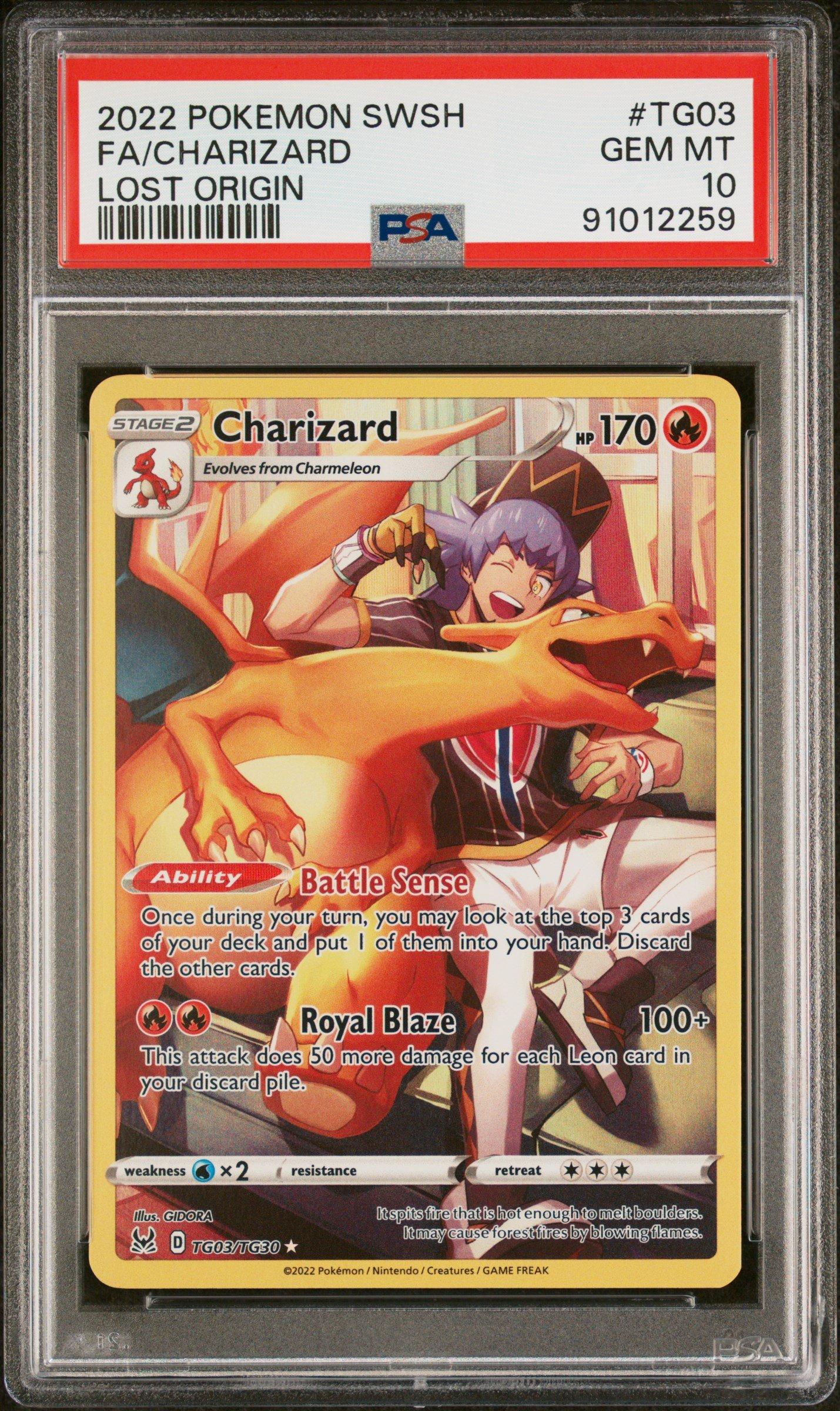 2022 Pokemon Sword & Shield Lost Origin Tg03 Full Art/charizard