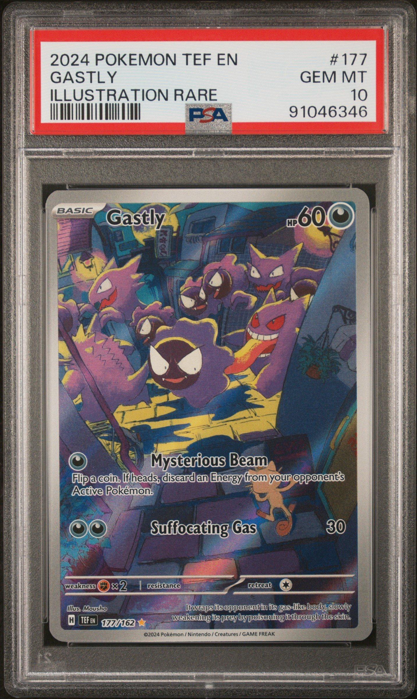 2024 Pokemon Tef En-temporal Forces 177 Gastly Illustration Rare