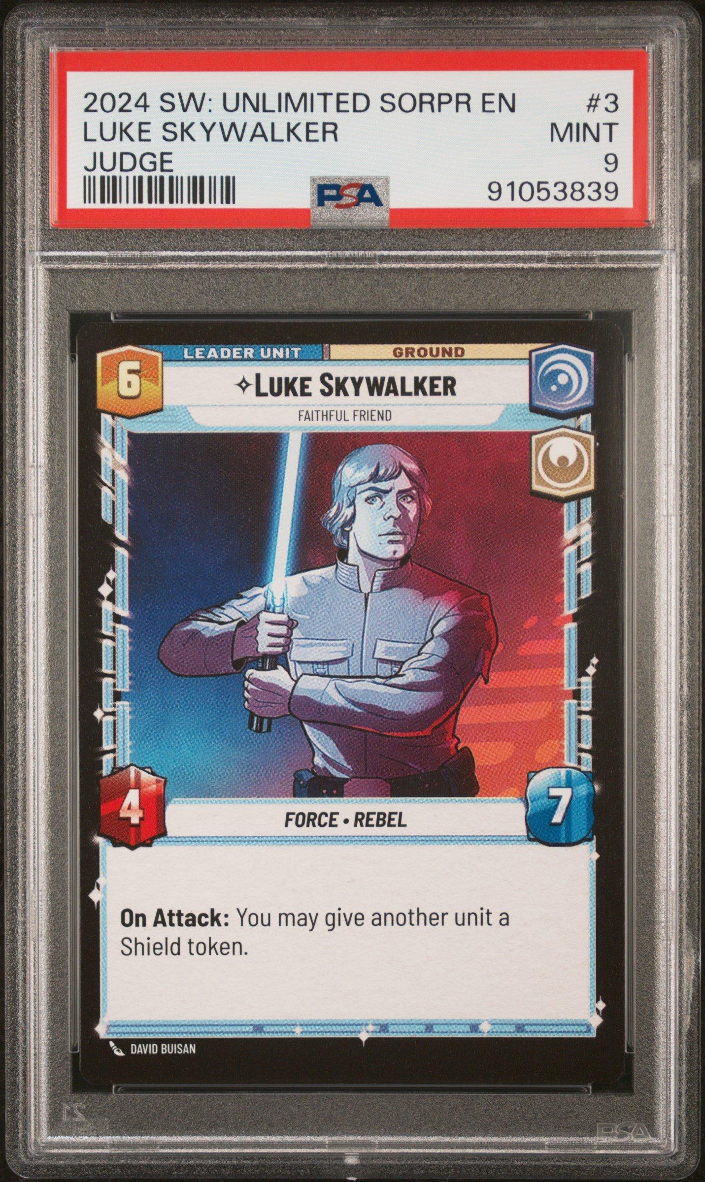 2024 Star Wars: Unlimited Spark Of Rebellion Prerelease Promos 3 Luke  Skywalker Judge PSA 9 Graded Card | GameStop