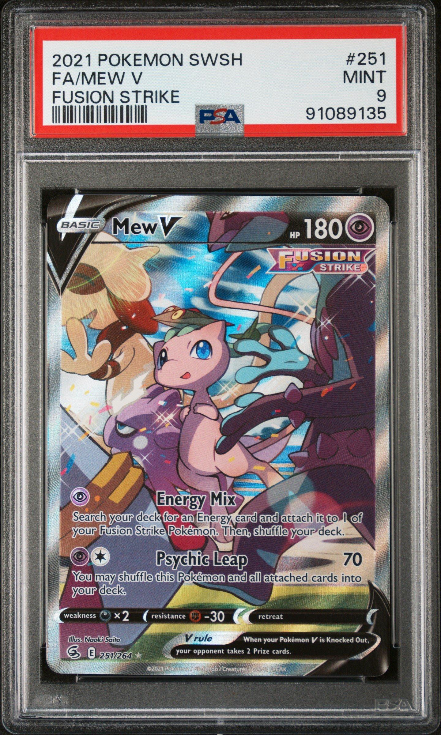 2021 Pokemon Sword & Shield Fusion Strike 251 Full Art/mew V PSA 9
