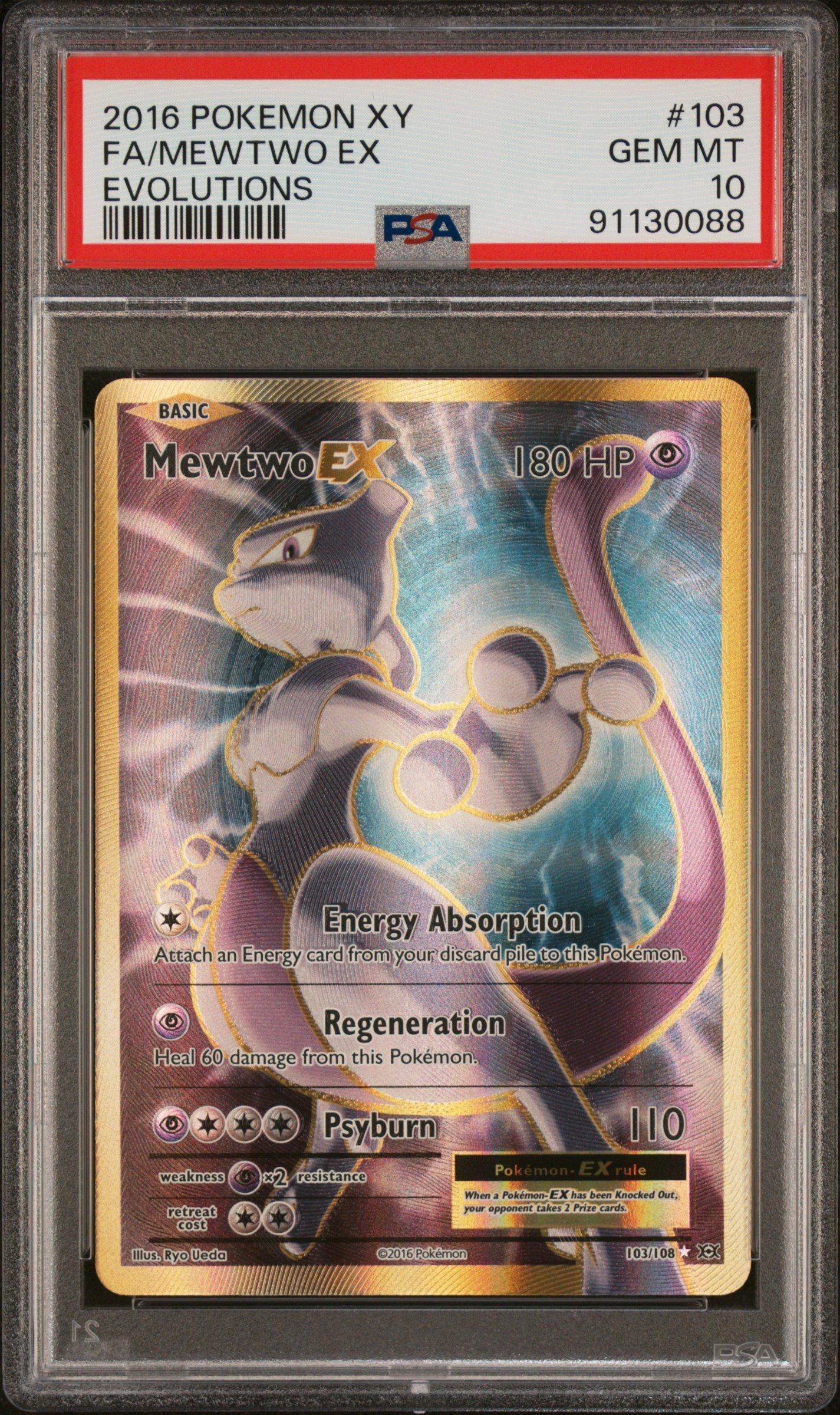 2016 Pokemon Xy Evolutions 103 Full Art/mewtwo Ex PSA 10 Graded