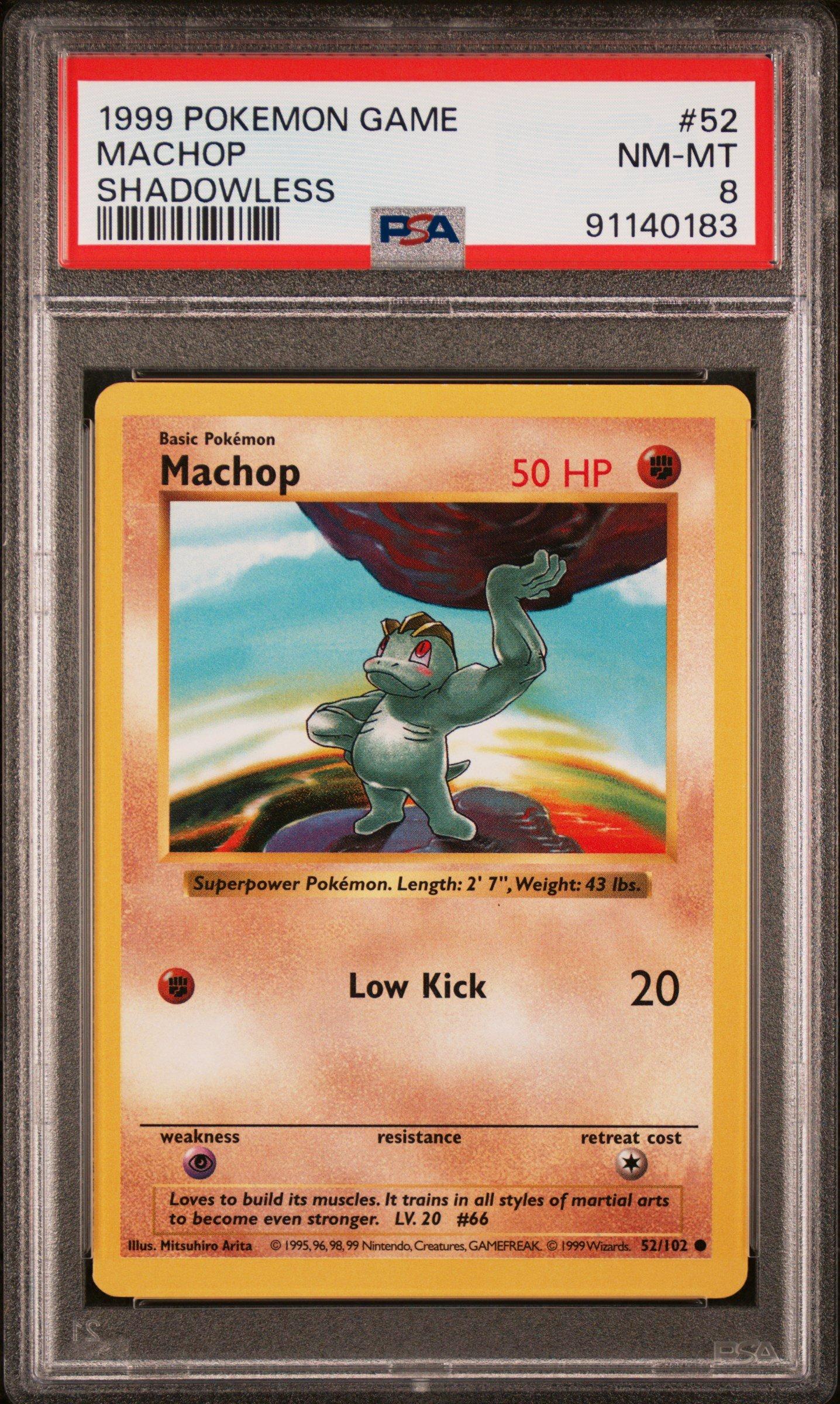 1999 Pokemon Game 52 Machop Shadowless PSA 8 Graded Card | GameStop