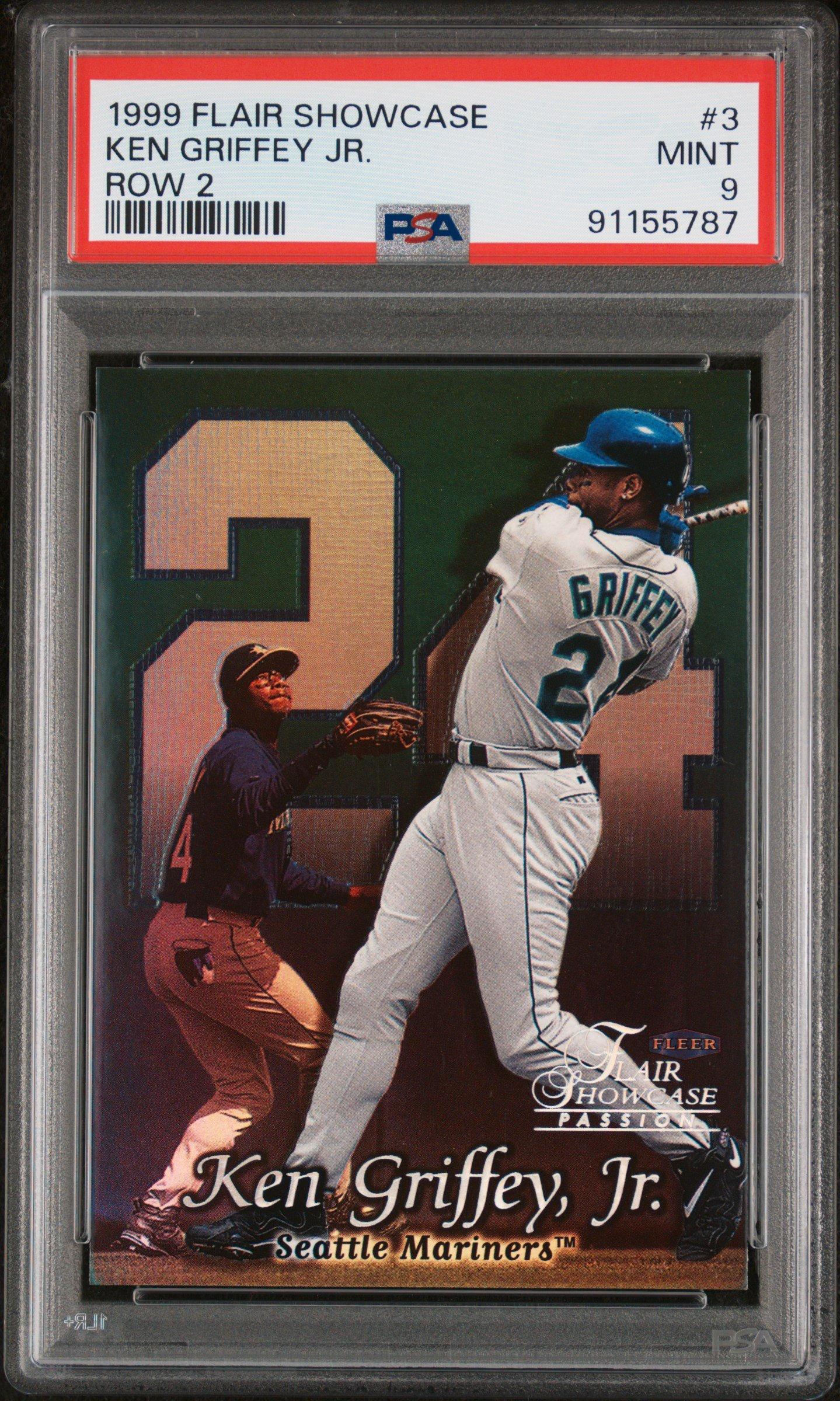 1999 Flair Showcase 3 Ken Griffey Jr. Row 2 PSA 9