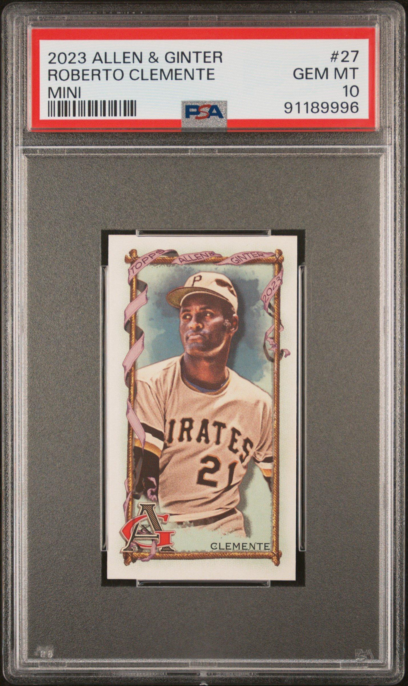 2023 Topps Allen & Ginter 27 Roberto Clemente Mini PSA 10 Graded