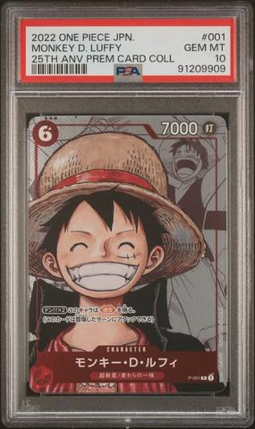 2022 One Piece Japanese 25th Anniversary Premium Card Collection 001 Monkey  D. Luffy PSA 10 | GameStop