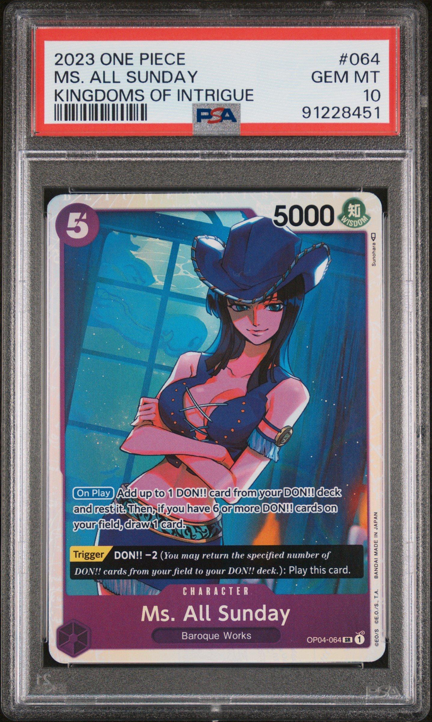 2023 One Piece Op04-kingdoms Of Intrigue 064 Ms. All Sunday PSA 10