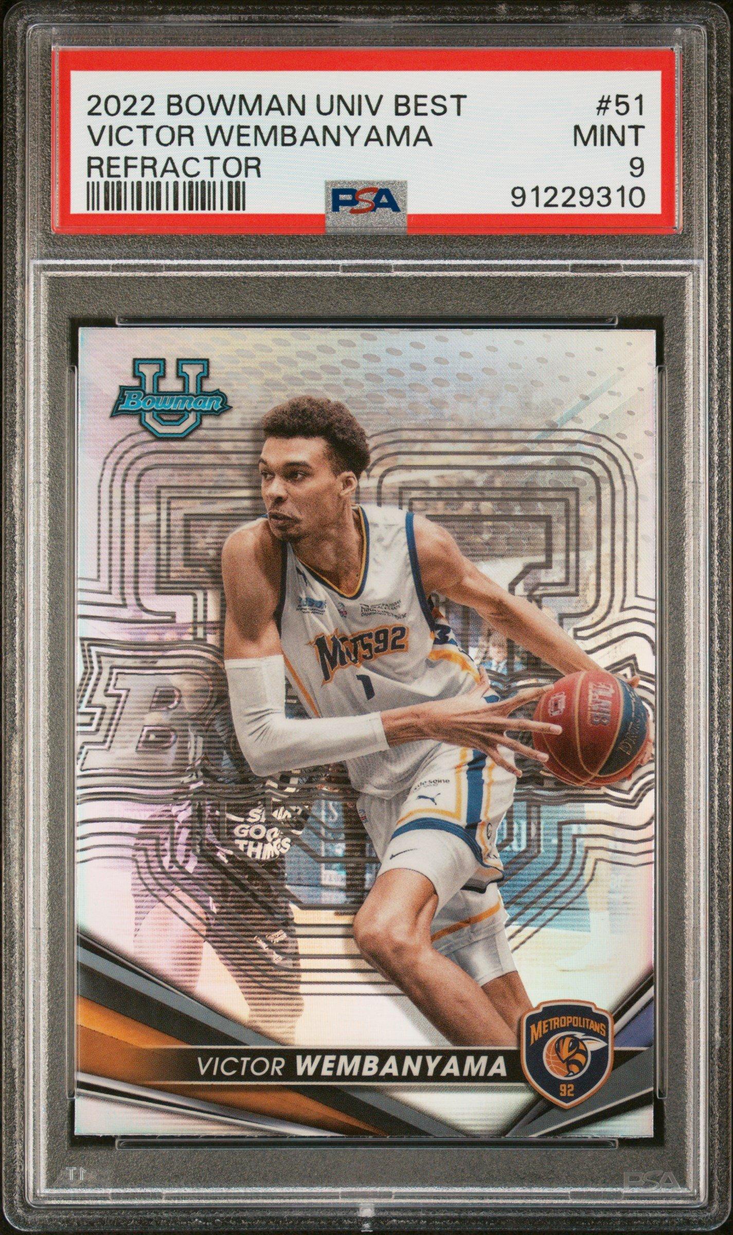 2022 Bowman University Best 51 Victor Wembanyama Refractor PSA 9 | GameStop