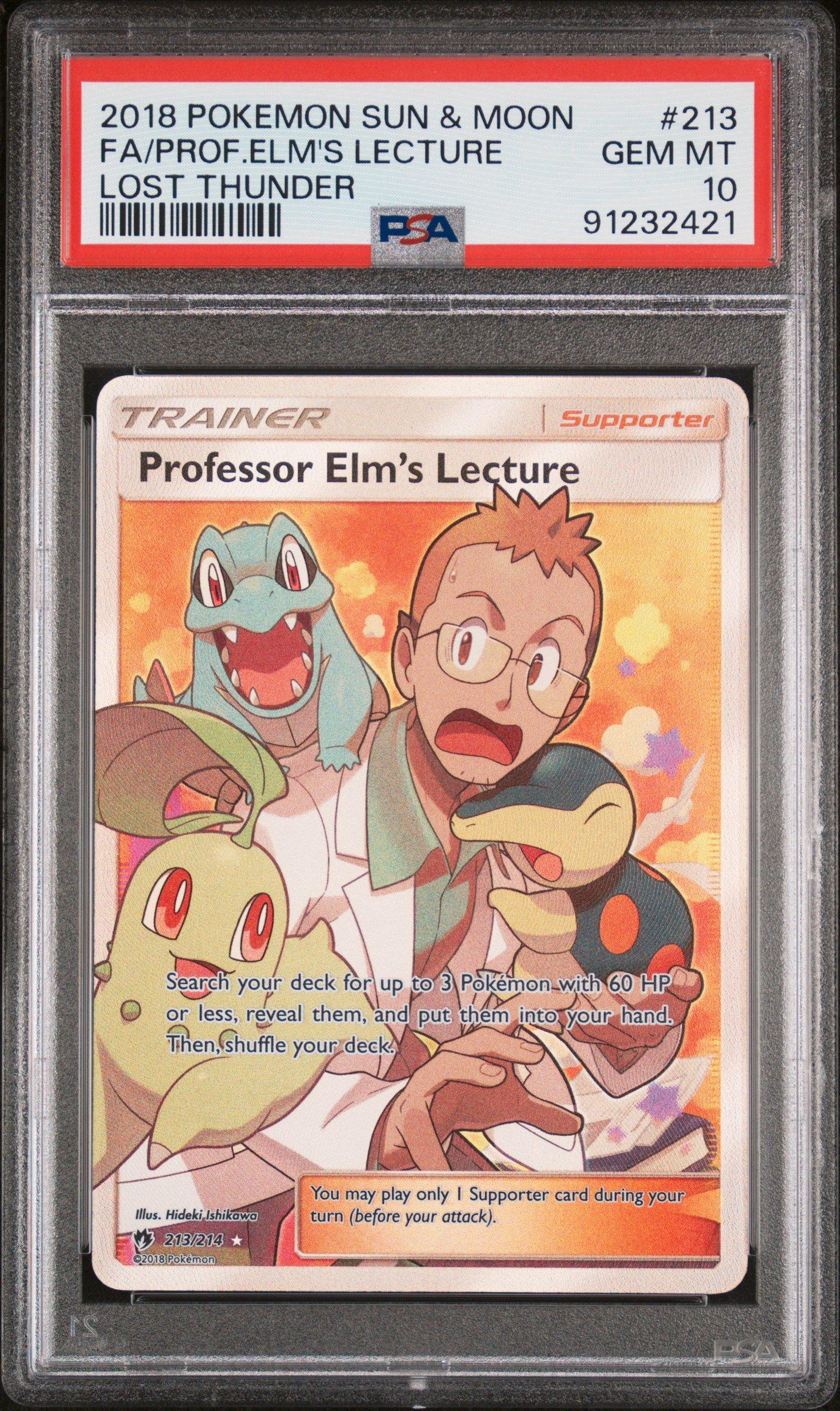 2018 Pokemon Sun & Moon Lost Thunder 213 Full Art/professor Elm's