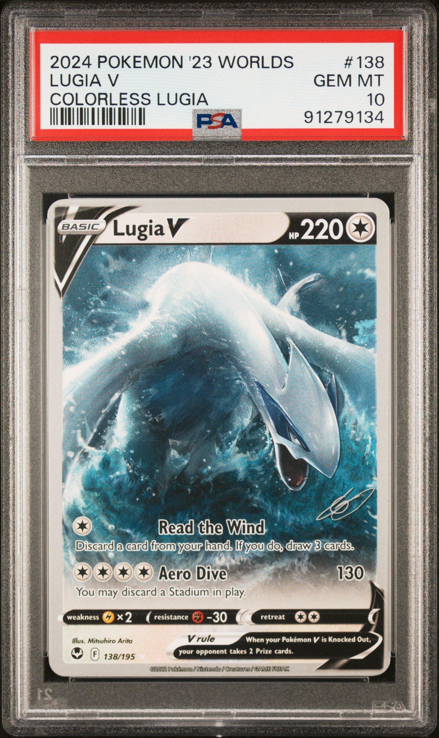 2024 Pokemon 2023 World Championship Deck: Colorless Lugia 138 Lugia V PSA 10