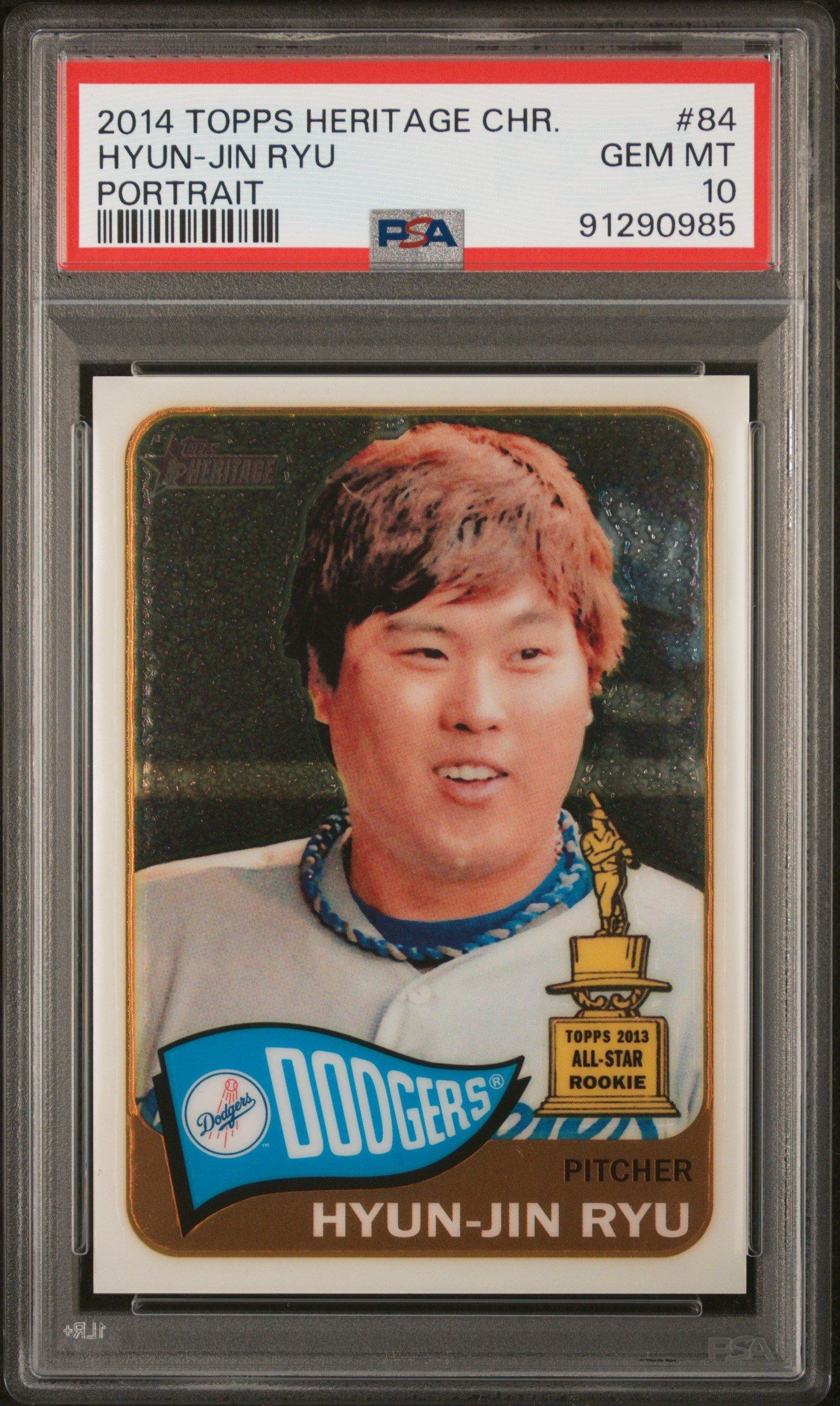 2014 Topps Heritage Chrome 84 Hyun-jin Ryu Portrait PSA 10