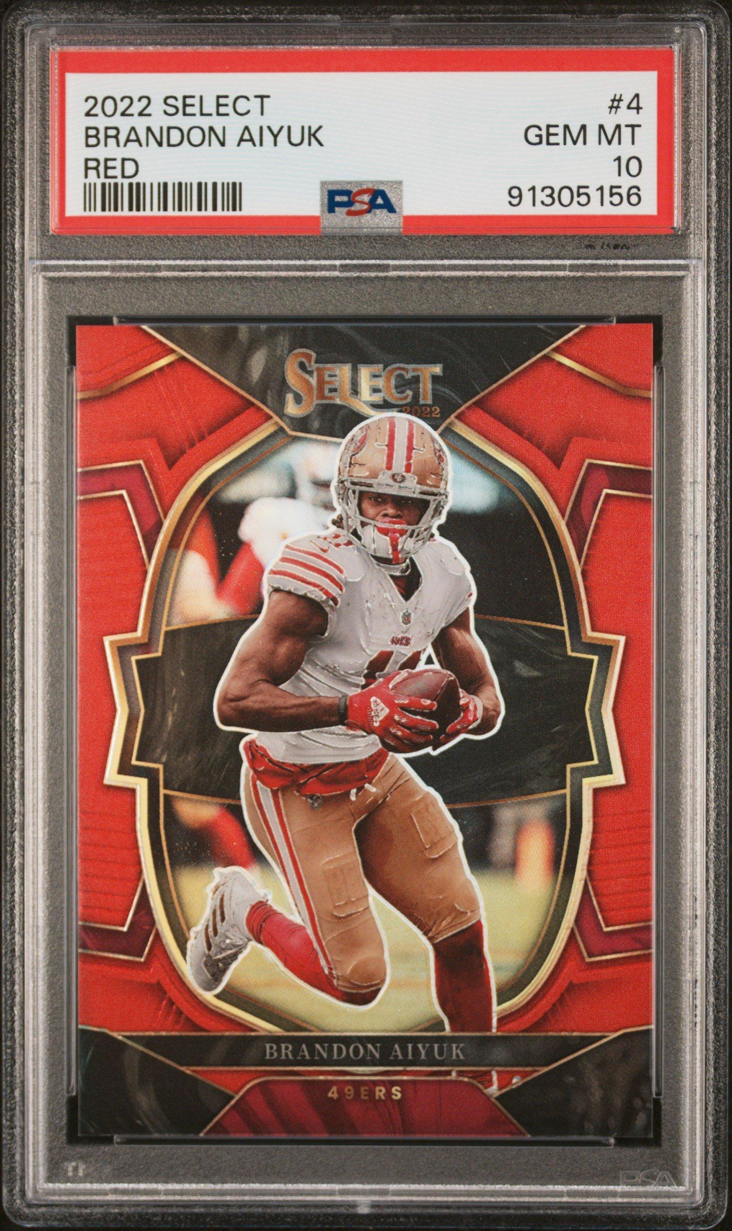 2022 Panini Select 4 Brandon Aiyuk Red Prizm PSA 10