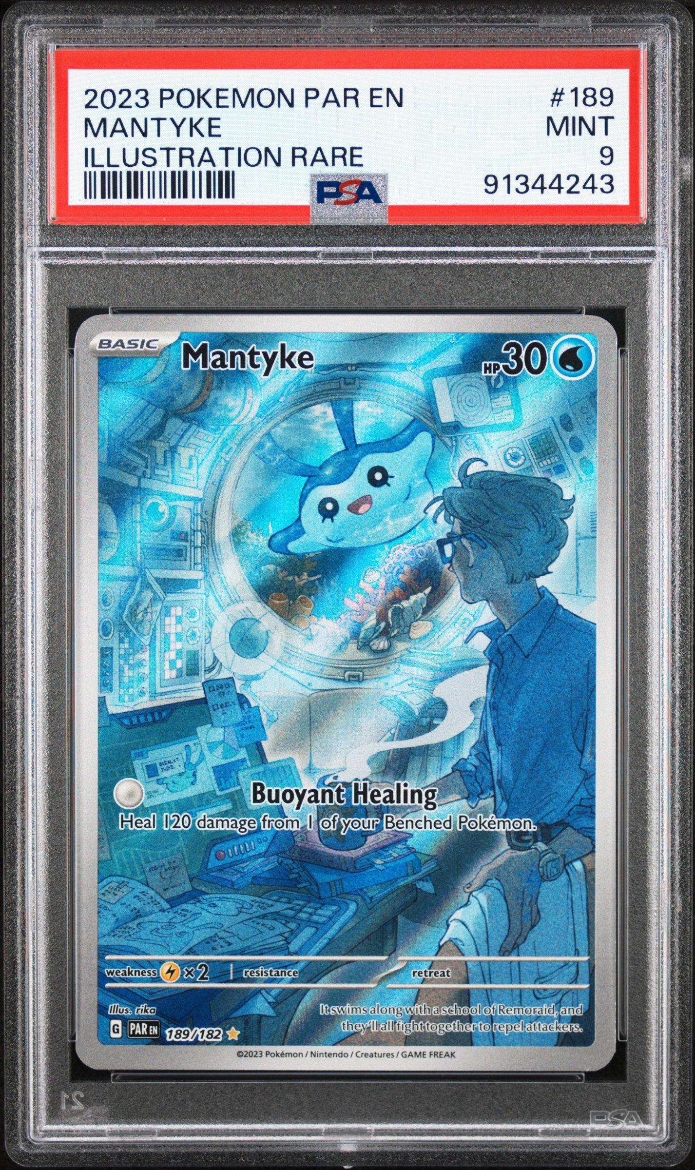 2023 Pokemon Par En-paradox Rift 189 Mantyke PSA 9