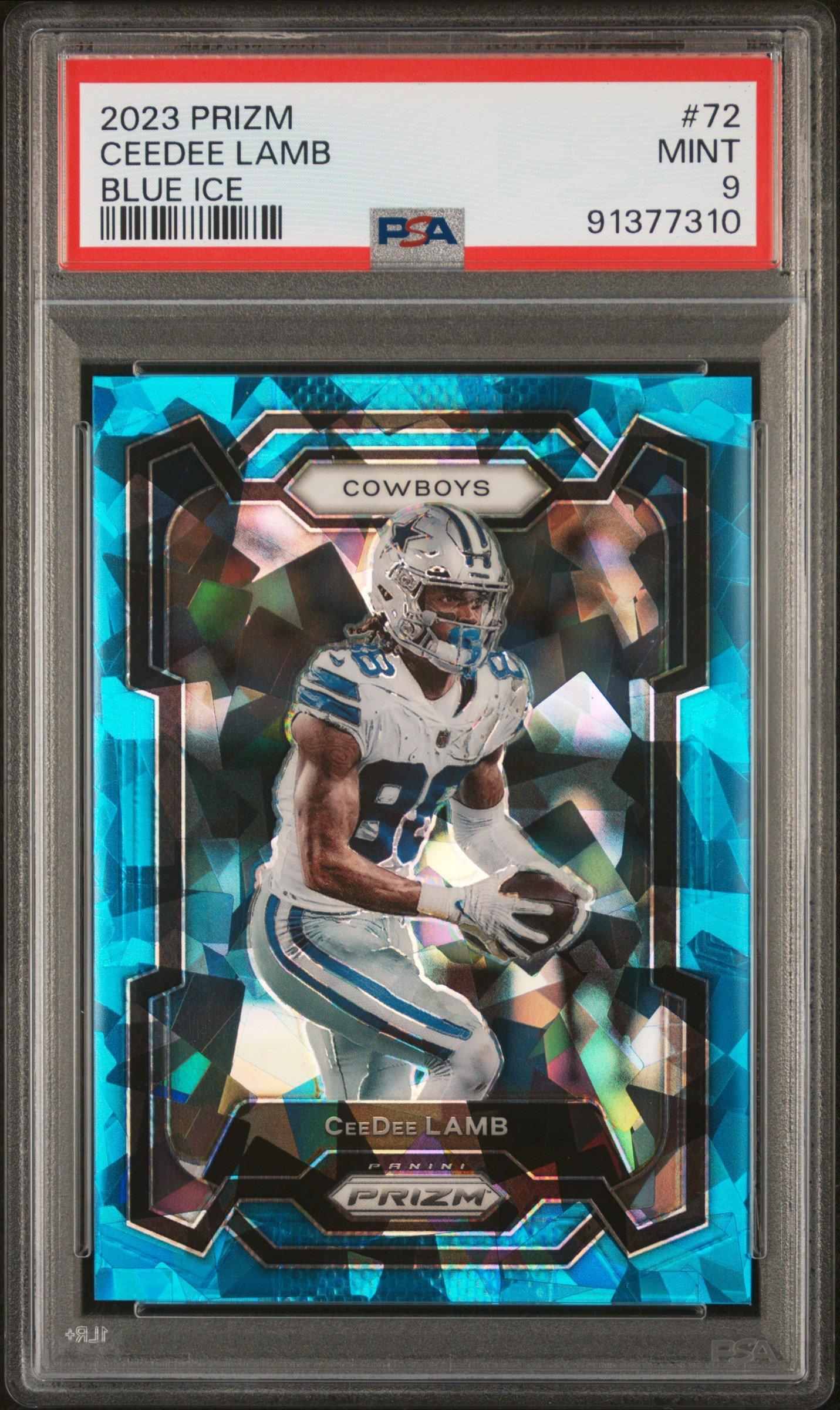 2023 Panini Prizm 72 Ceedee Lamb Blue Ice PSA 9 Graded Card | GameStop