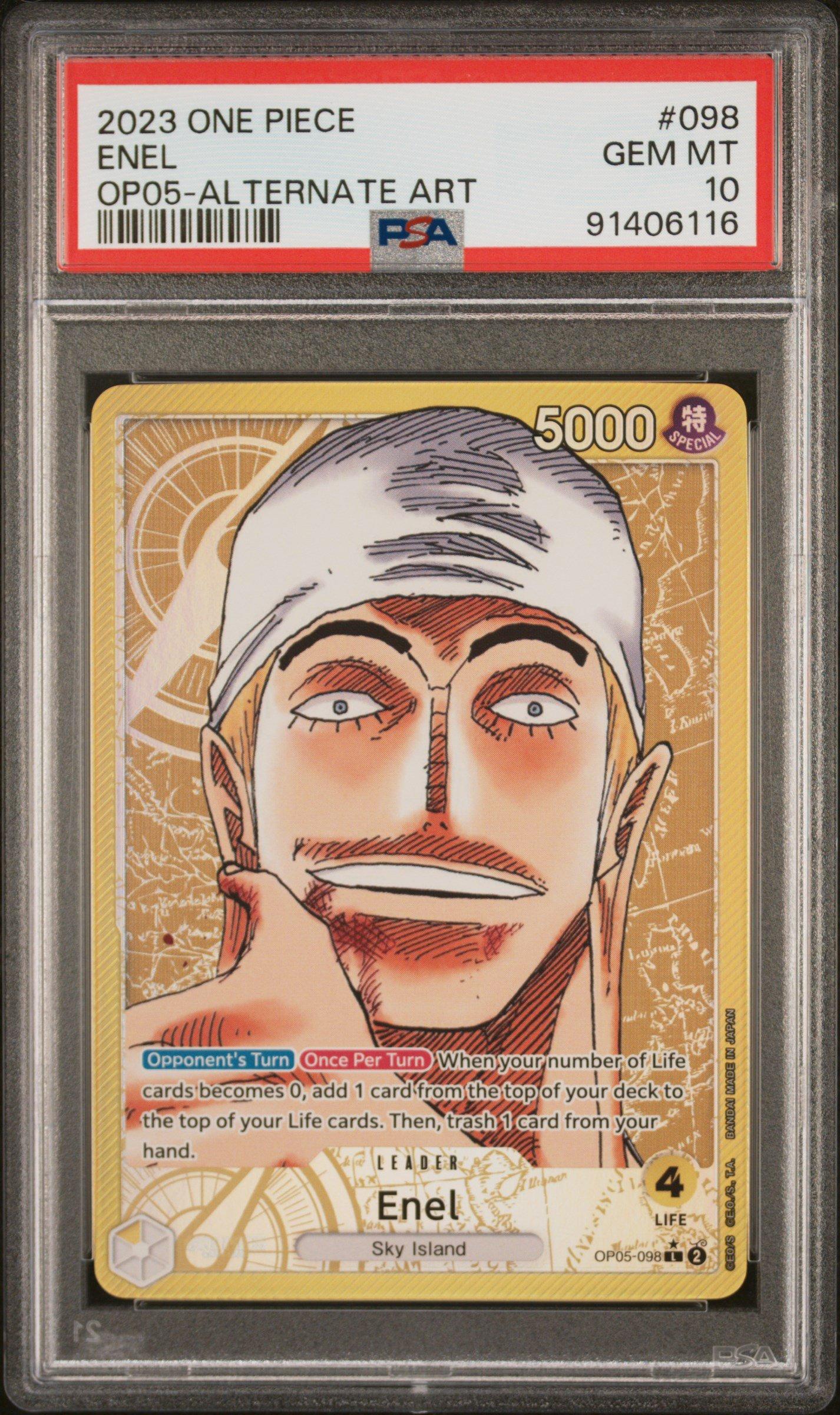 PSA10 ワンピース エネル OP05-098 PSA Enel PSA 10 Enel OP05-098 Leader ALT ART ONE PIECE Card Game 2023