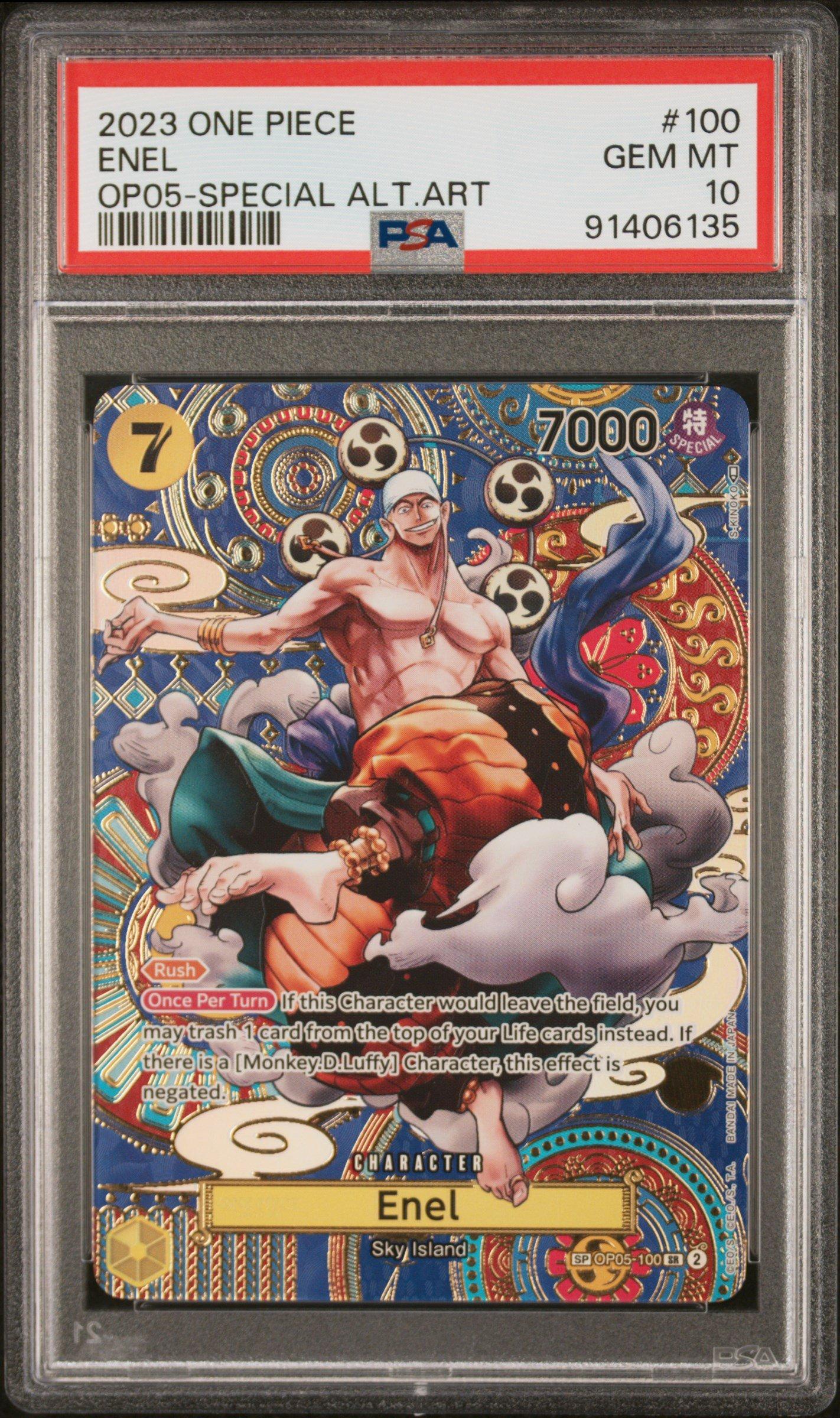 PSA10 2023 ONE PIECE JPN エネル オルタネートアート 2023 One Piece Op05-awakening Of The New Era 100 Enel Special