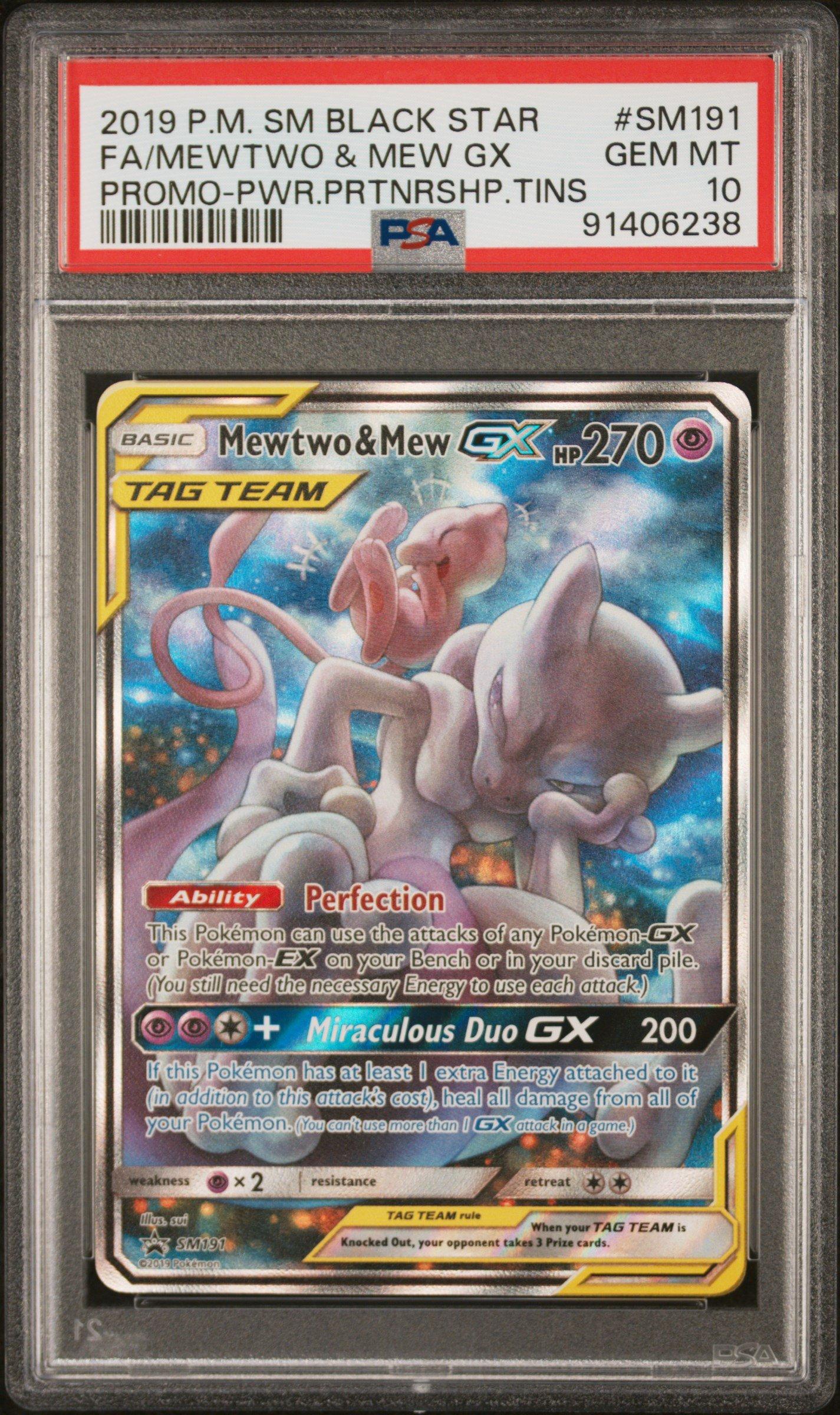 2019 Pokemon Sm Black Star Promo Sm191 Full Art/mewtwo & Mew Gx
