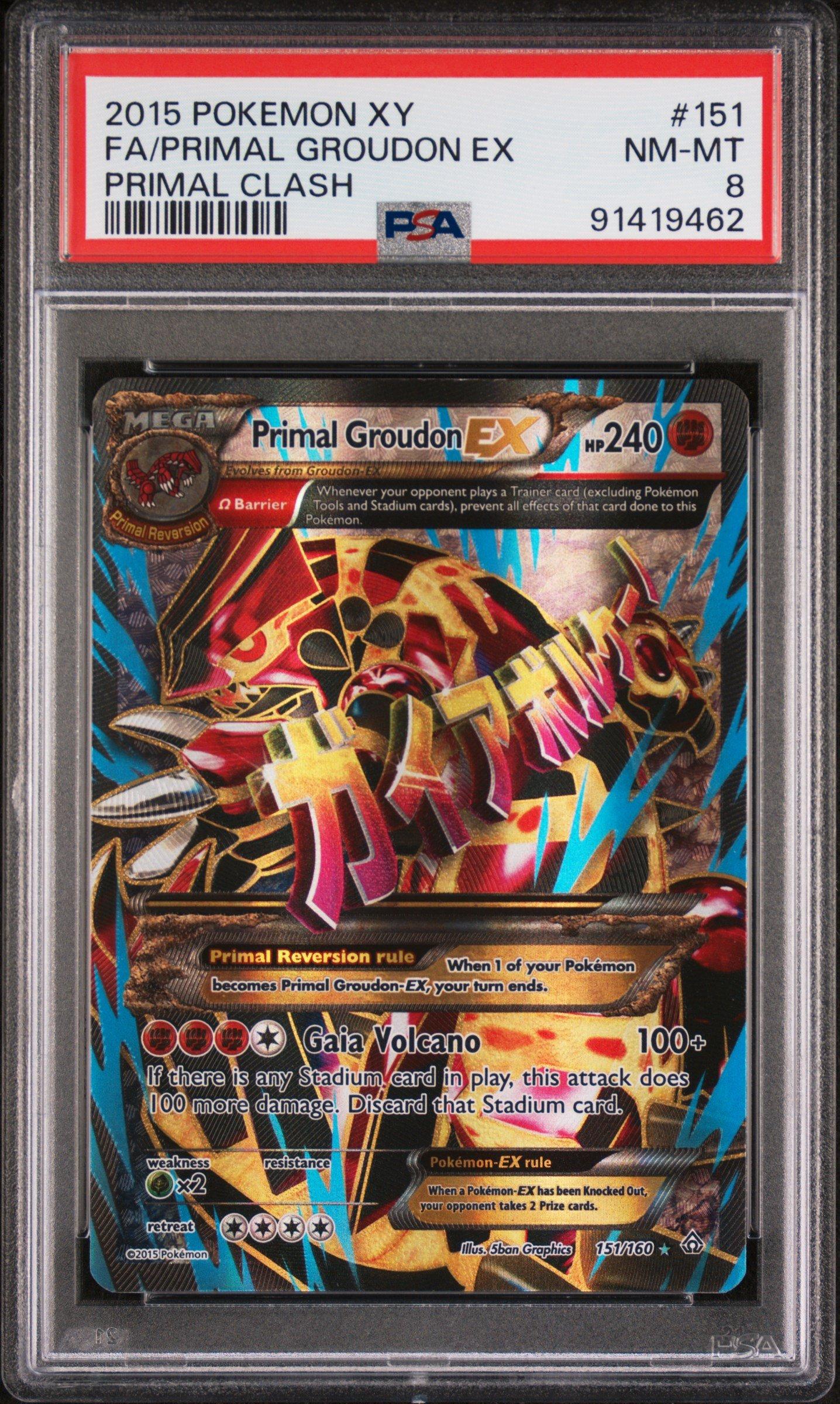 2015 Pokemon Xy Primal Clash 151 Full Art/primal Groudon Ex PSA 8
