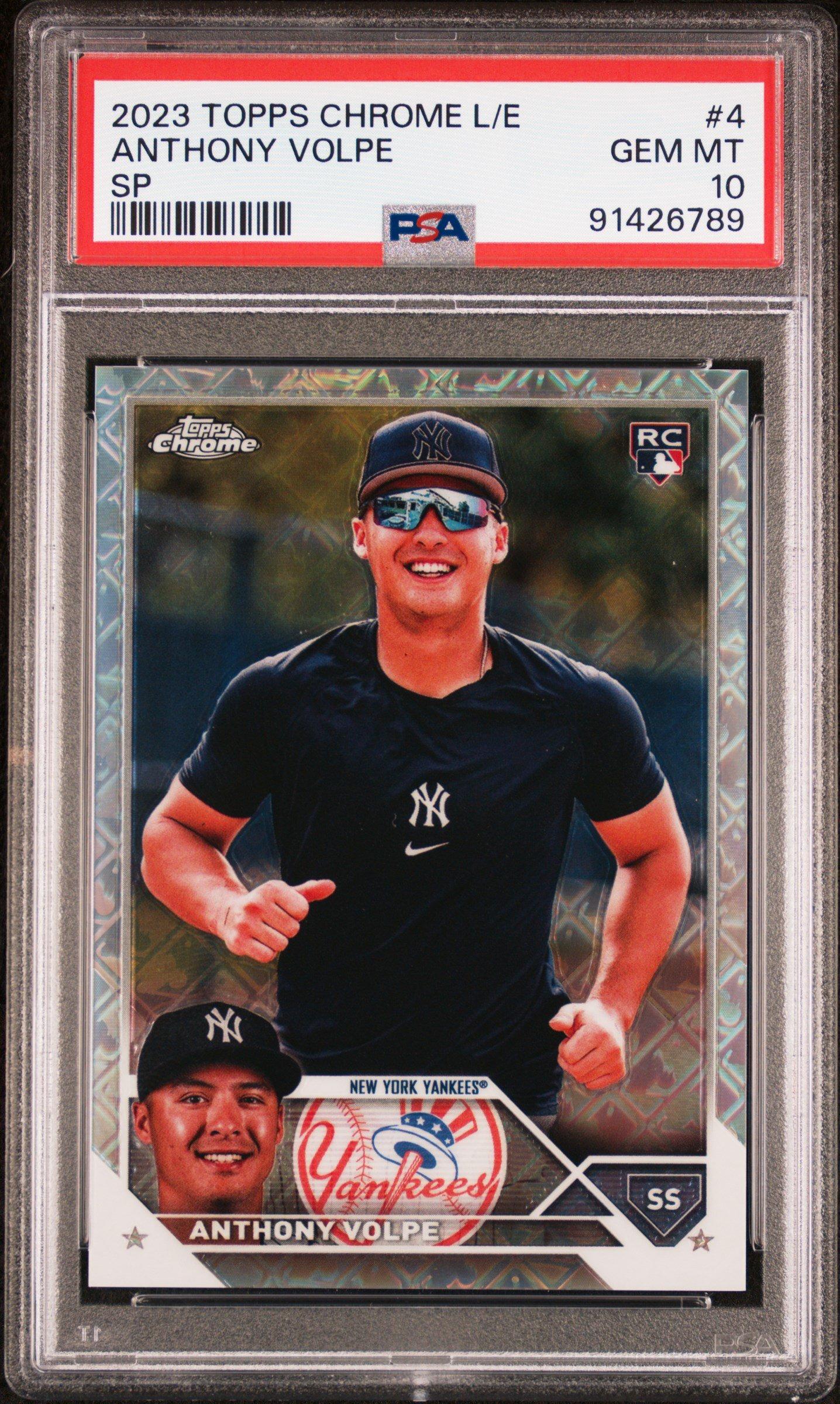 2023 Topps Chrome Logofractor Edition 4 Anthony Volpe Sp PSA 10