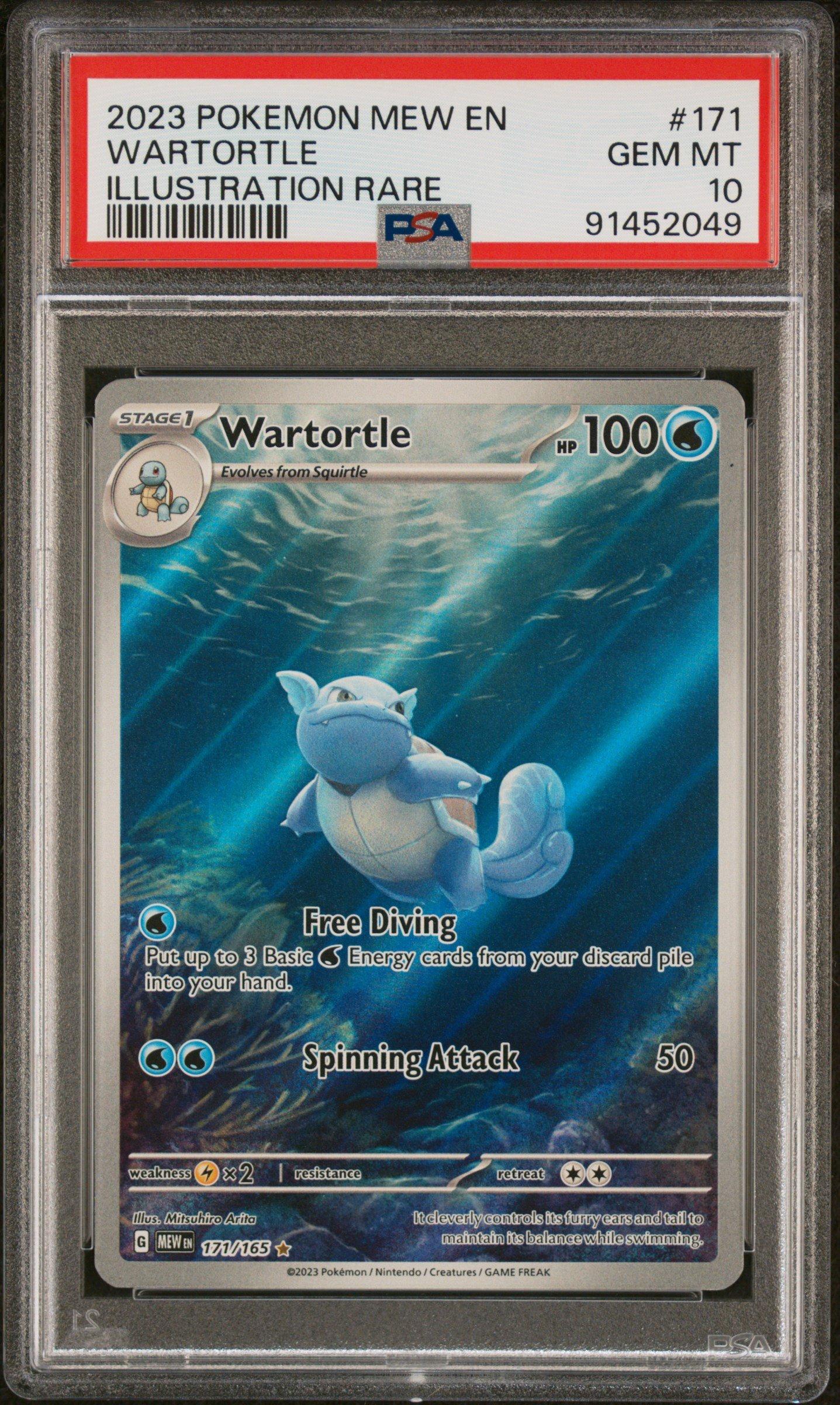 2023 Pokemon Mew En-151 171 Wartortle Illustration Rare PSA 10 