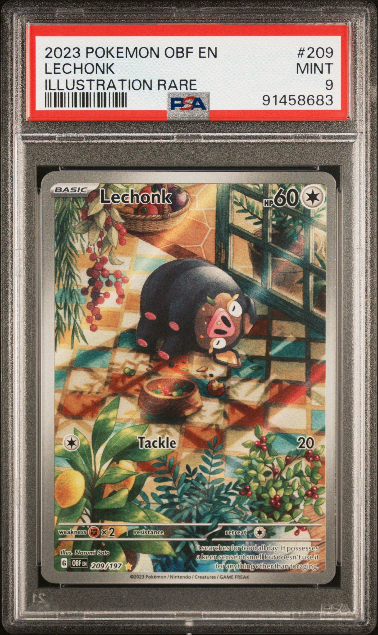 2023 Pokemon Obf En-obsidian Flames 209 Lechonk PSA 9