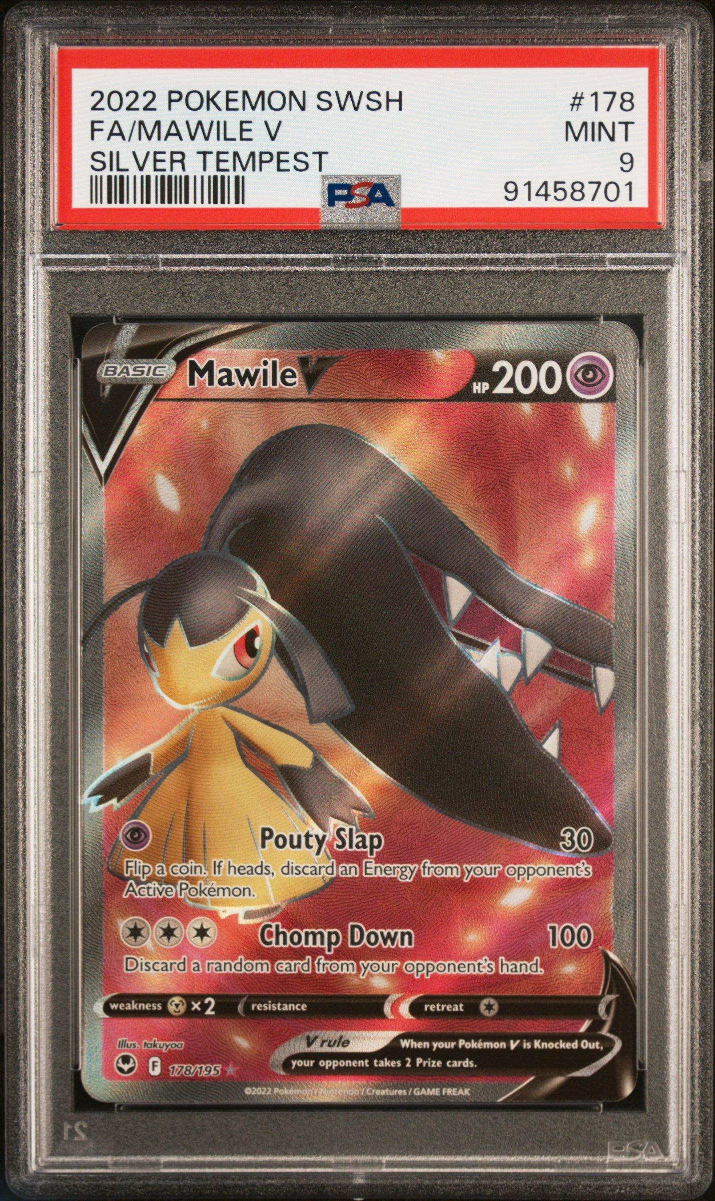 2022 Pokemon Sword & Shield Silver Tempest 178 Full Art/mawile V PSA 9