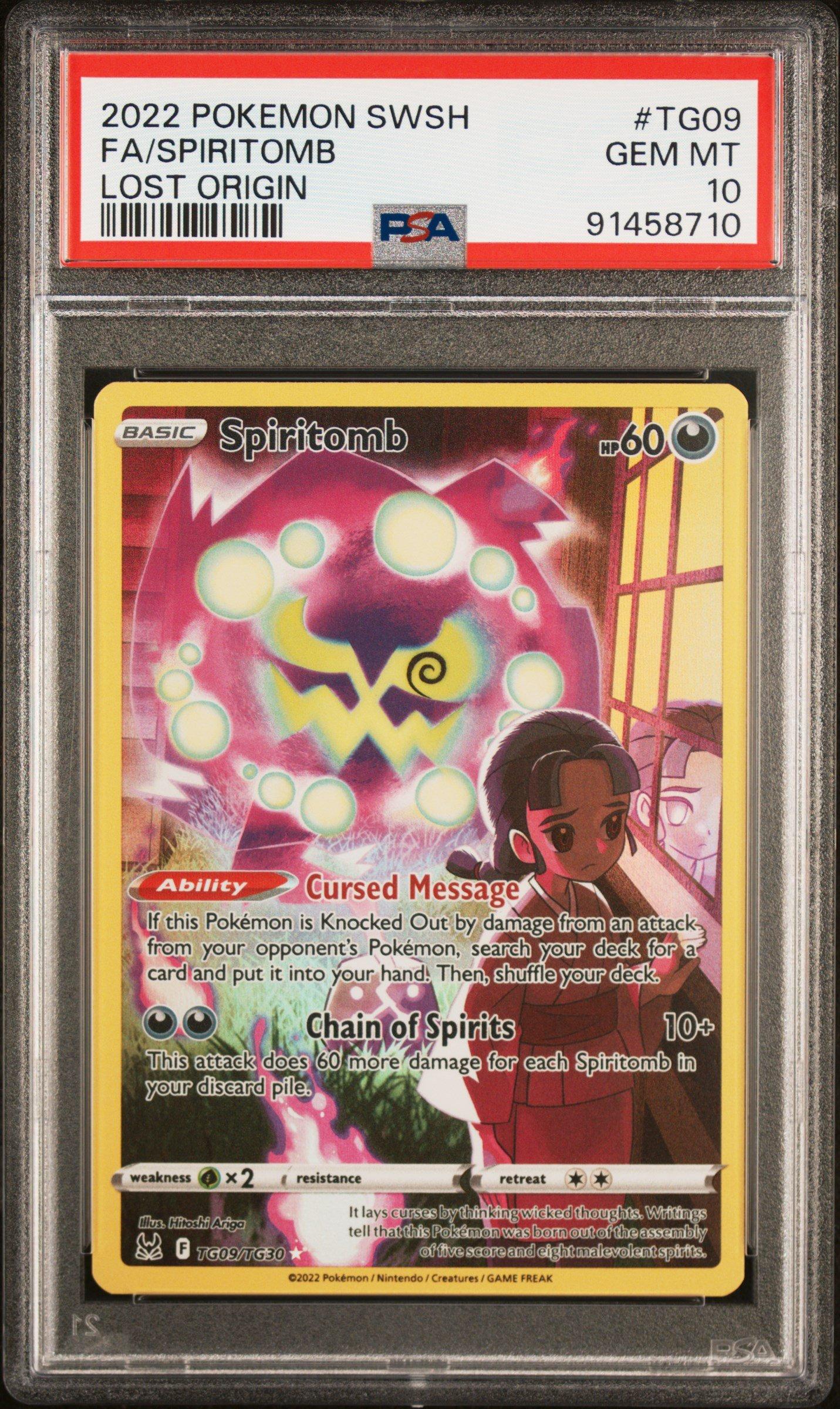 2022 Pokemon Sword & Shield Lost Origin Tg09 Fa/spiritomb PSA 10