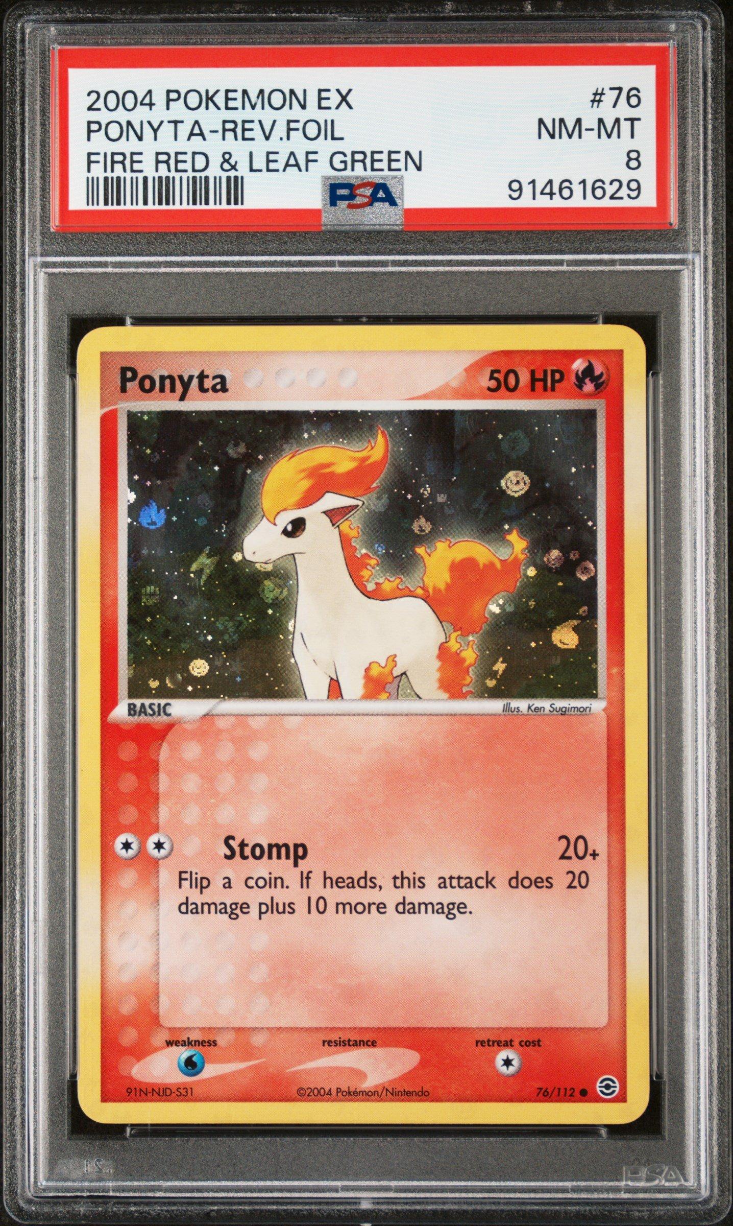2004 Pokemon Ex Fire Red & Leaf Green 76 Ponyta-reverse Foil PSA 8