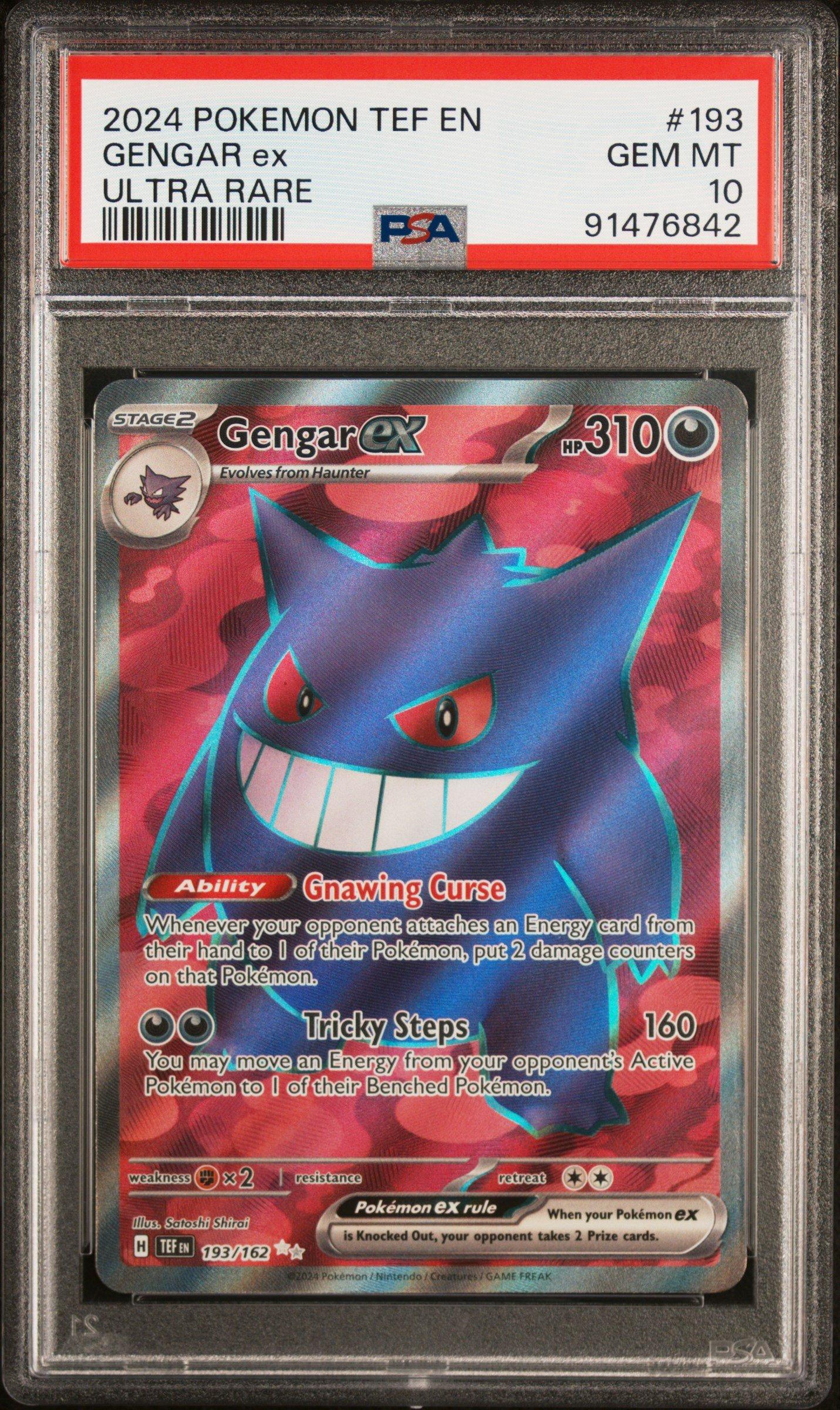 2024 Pokemon Tef En-temporal Forces 193 Gengar Ex Ultra Rare PSA