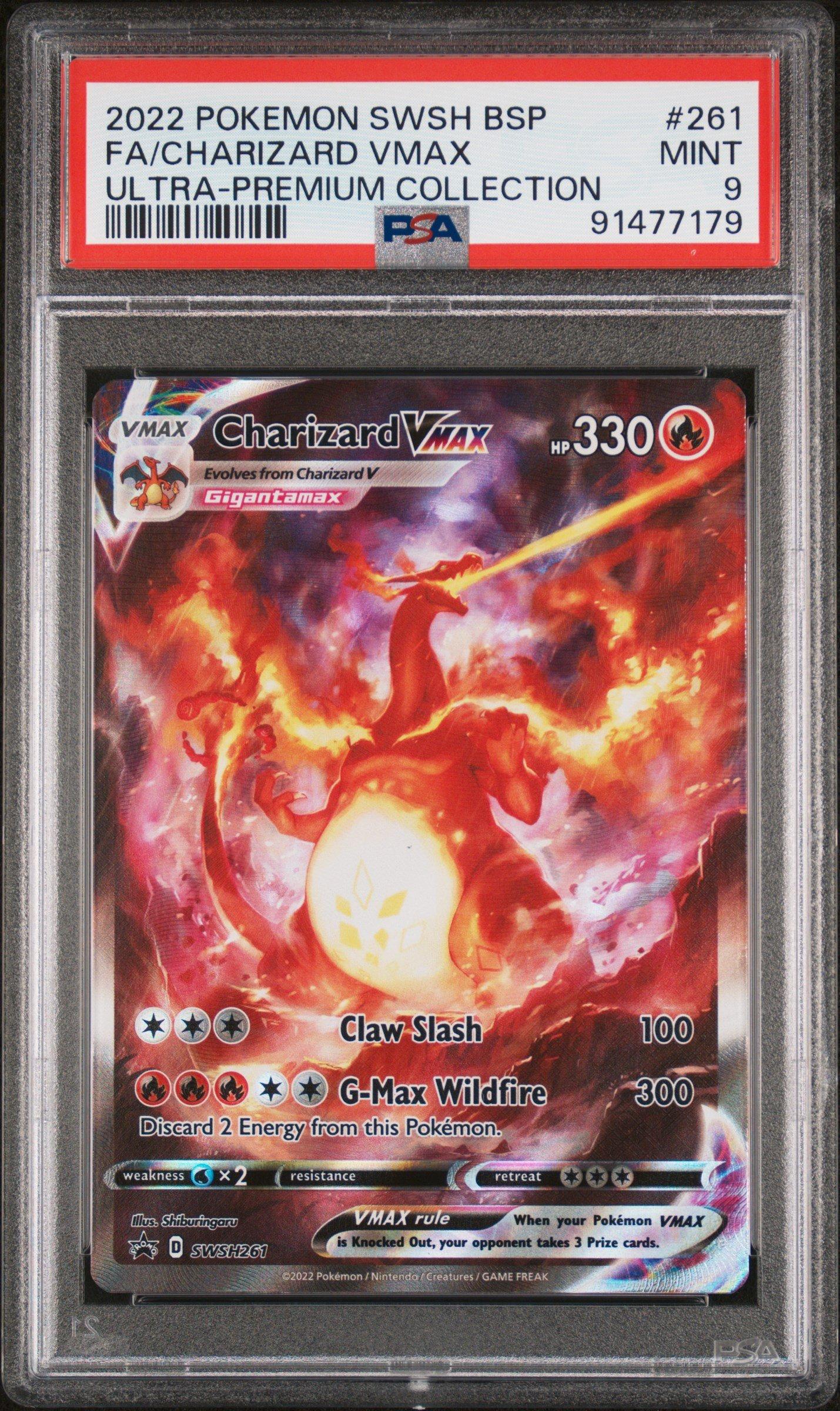 2022 Pokemon Swsh Black Star Promo 261 Fa/charizard Vmax PSA 9