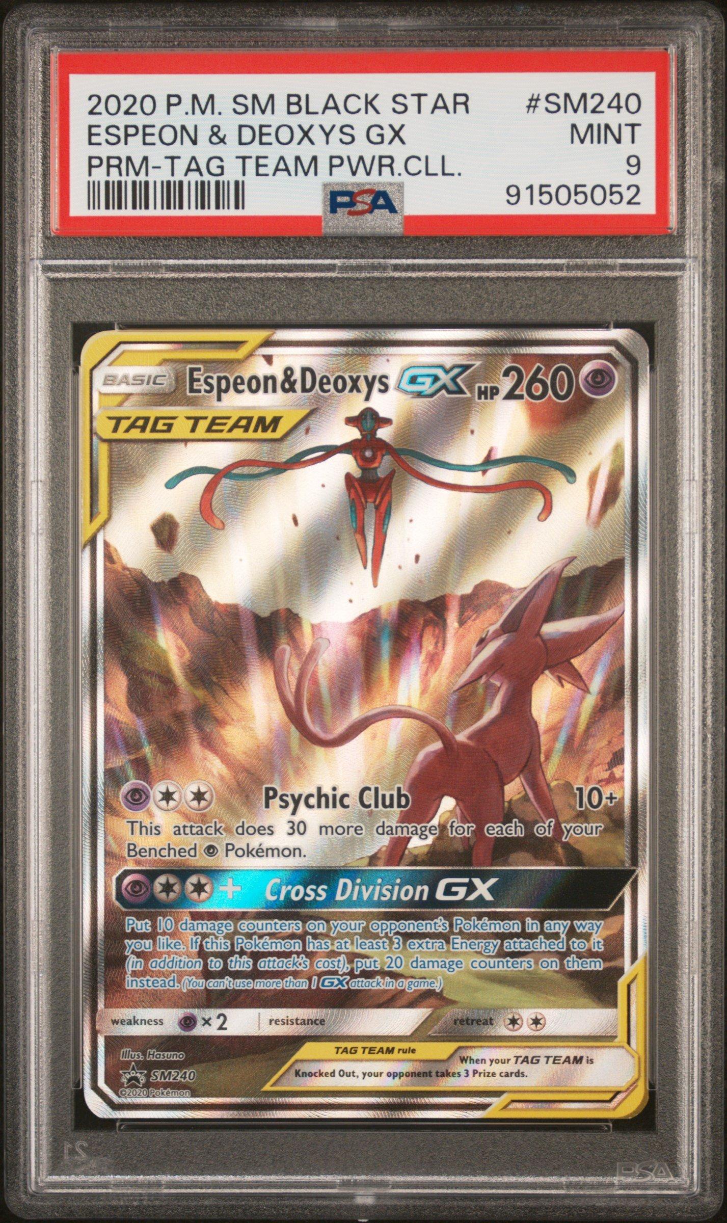 2020 Pokemon Sm Black Star Promo Sm240 Espeon & Deoxys Gx Tag Team