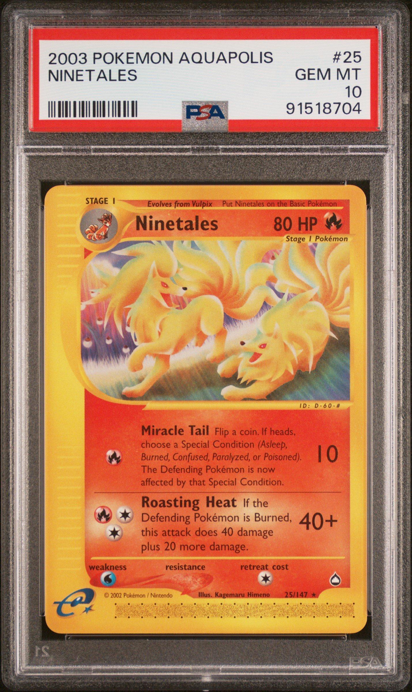 2003 Pokemon Aquapolis 25 Ninetales PSA 10 Graded Card | GameStop
