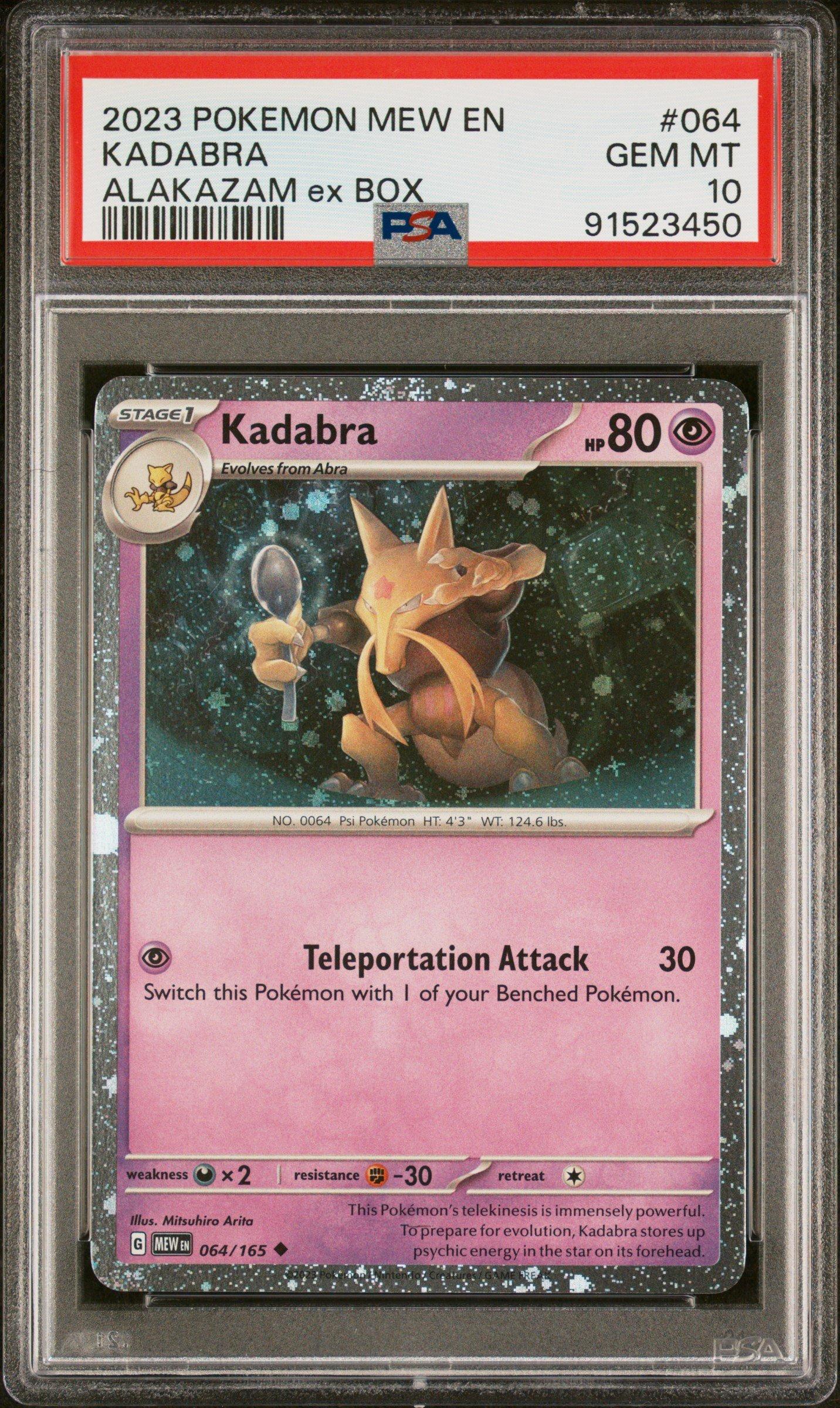 2023 Pokemon Mew En-151 064 Kadabra Alakazam Ex Box PSA 10