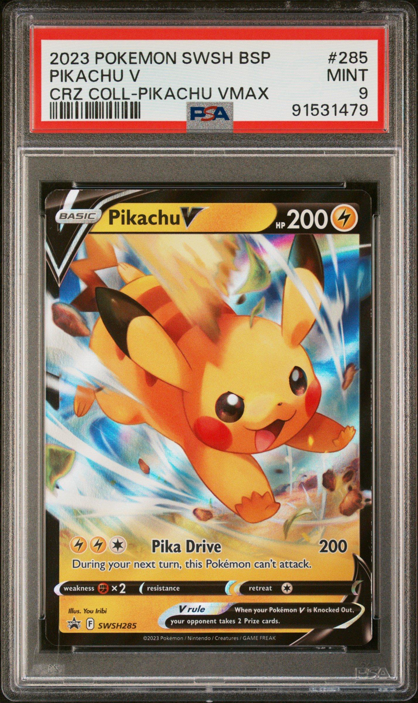 2023 Pokemon Swsh Black Star Promo 285 Pikachu V Crown Zenith Collectionspikachu Vmax PSA 9