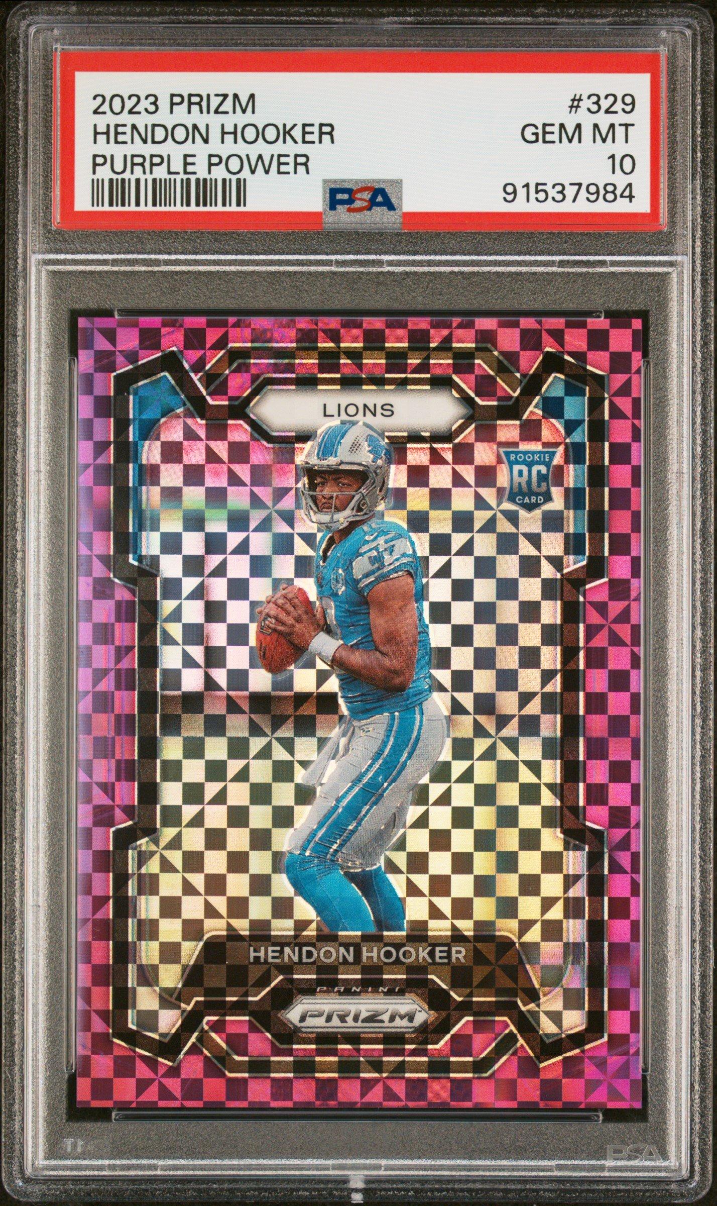 2023 Panini Prizm 329 Hendon Hooker Purple Power PSA 10