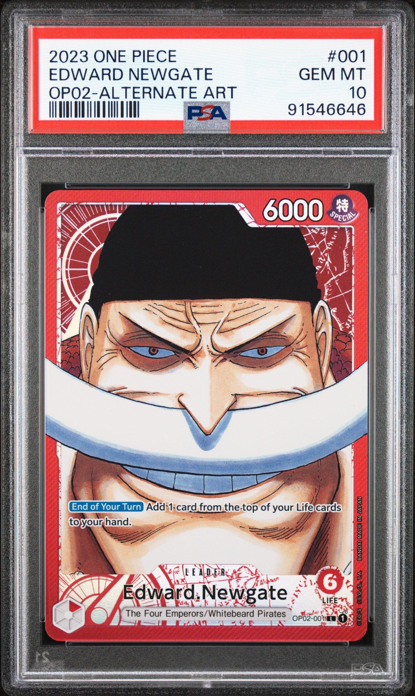 2023 One Piece Op02-paramount War 001 Edward Newgate Alternate Art PSA 10