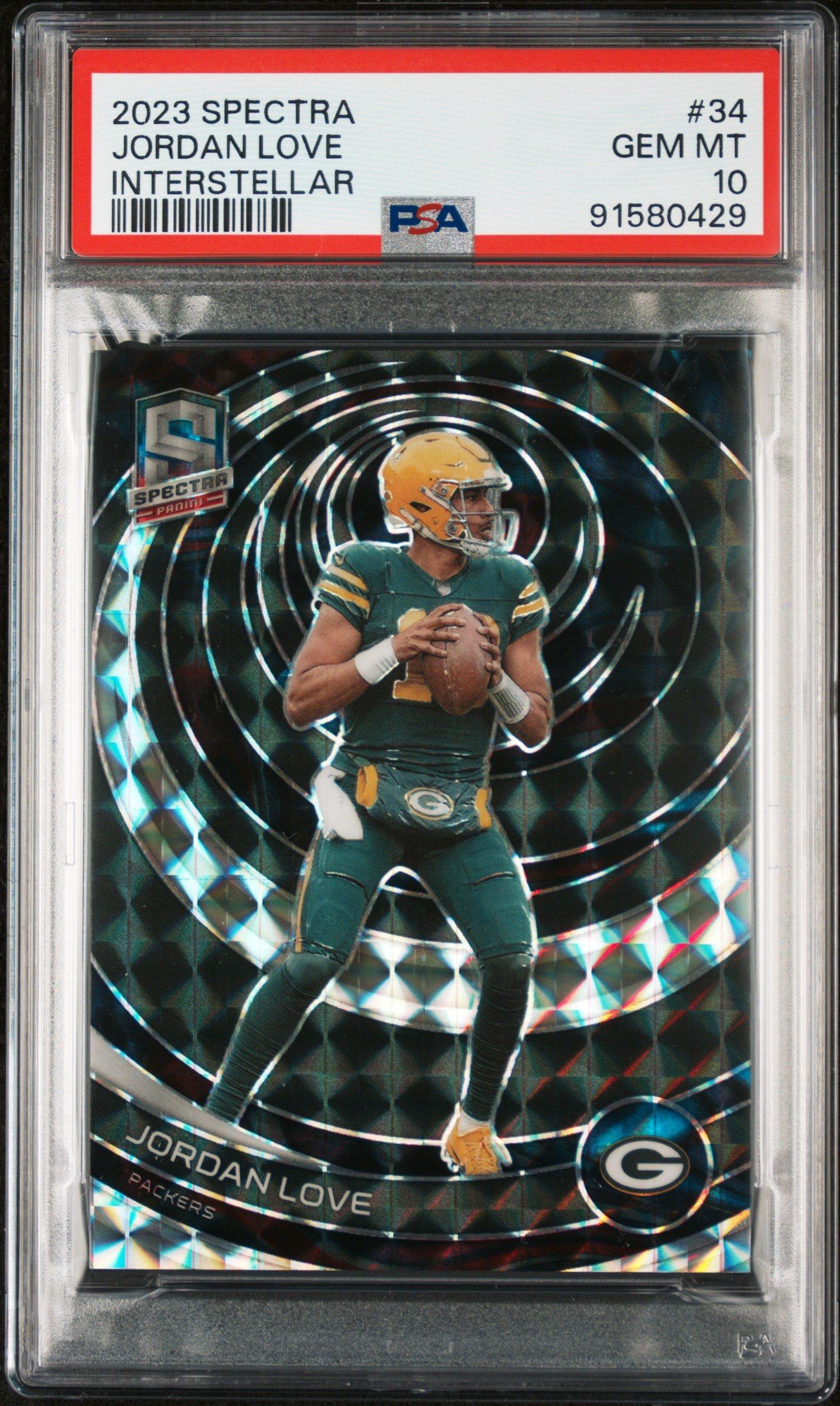 2023 Panini Spectra 34 Jordan Love Interstellar PSA 10
