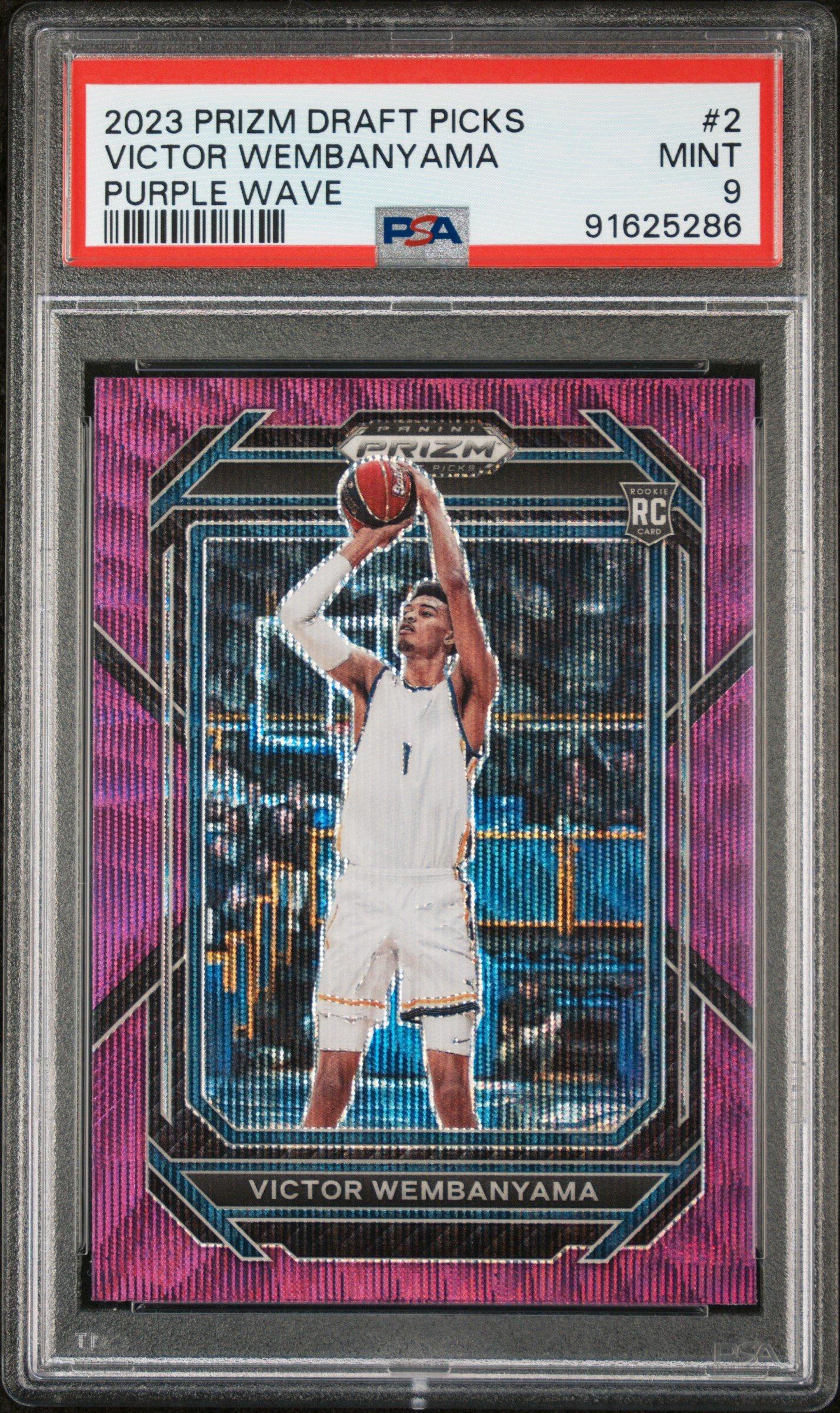 2023 Panini Prizm Draft Picks 2 Victor Wembanyama Purple Wave PSA