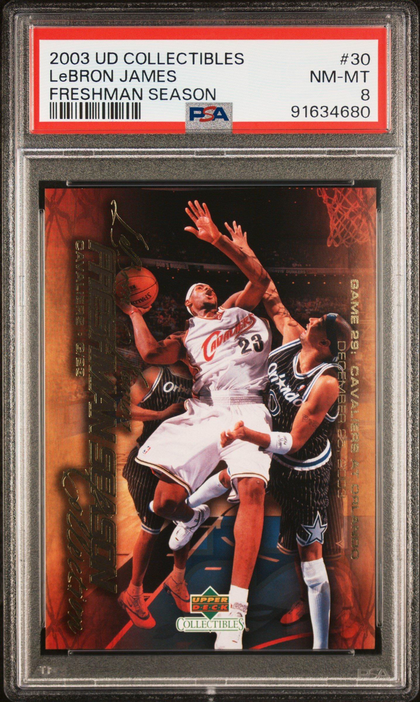2003 Ud Collectibles Lebron James Freshman Season 30 Lebron James PSA 8
